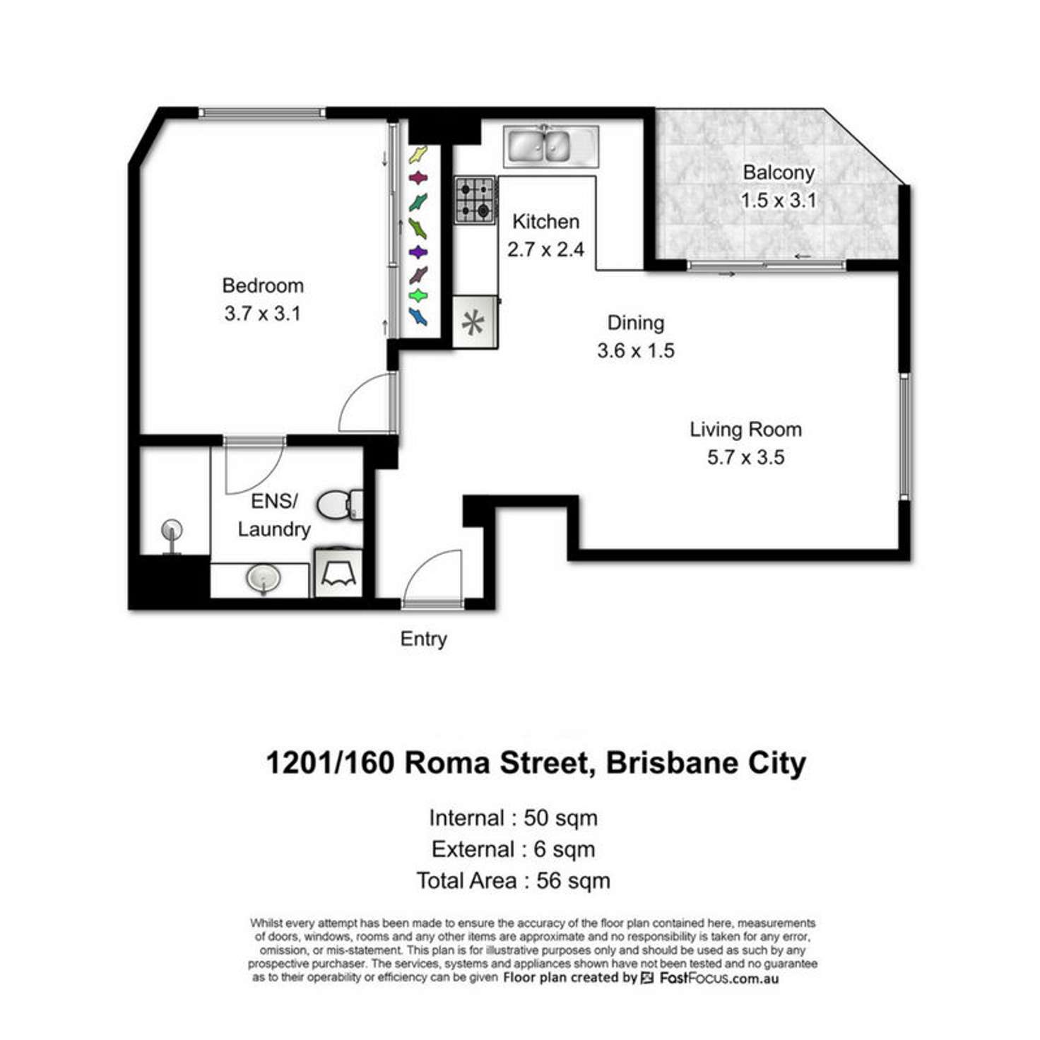 Floorplan of Homely unit listing, 1201/160 Roma St, Brisbane City QLD 4000