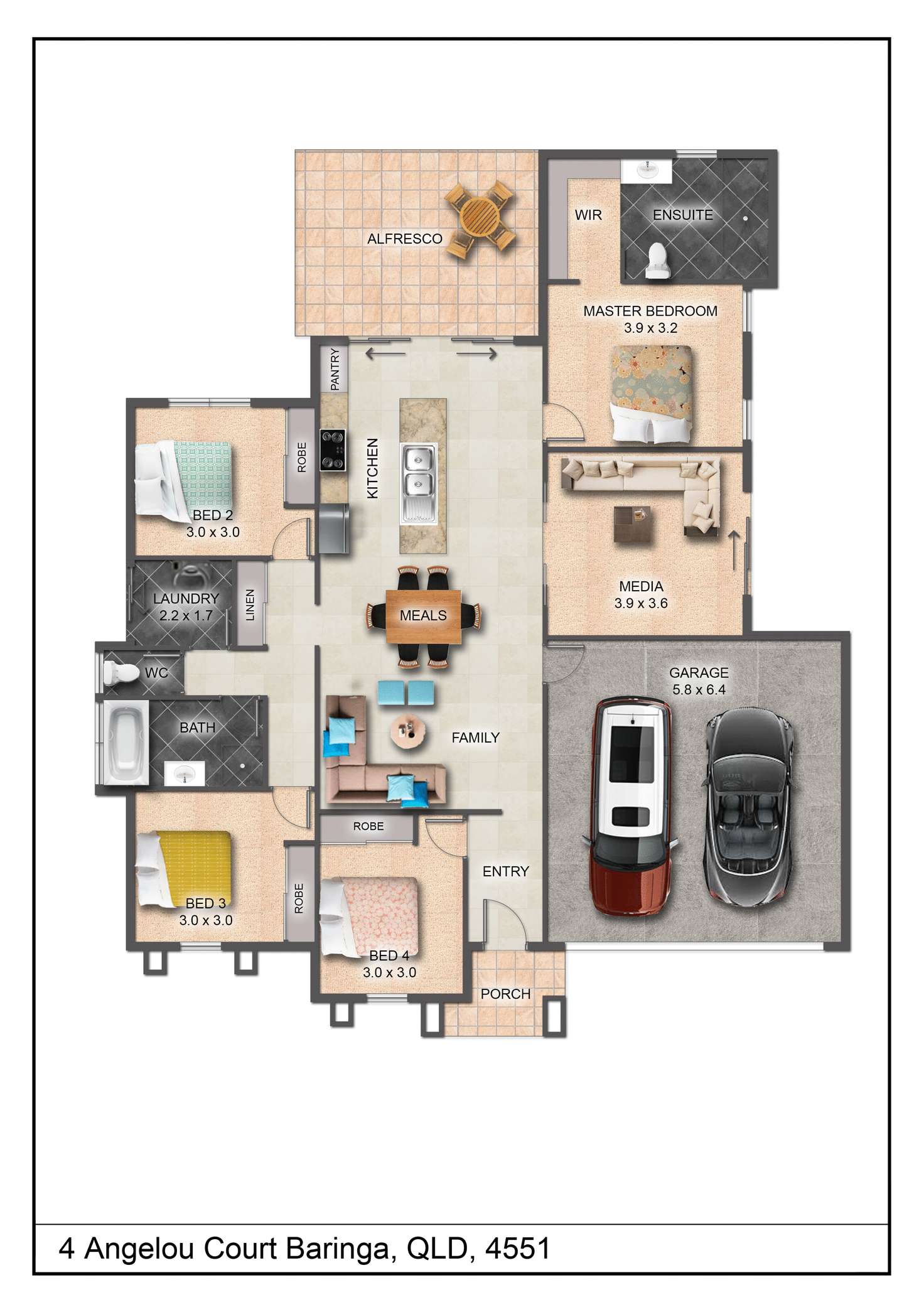 Floorplan of Homely house listing, 4 Angelou Court, Caloundra West QLD 4551