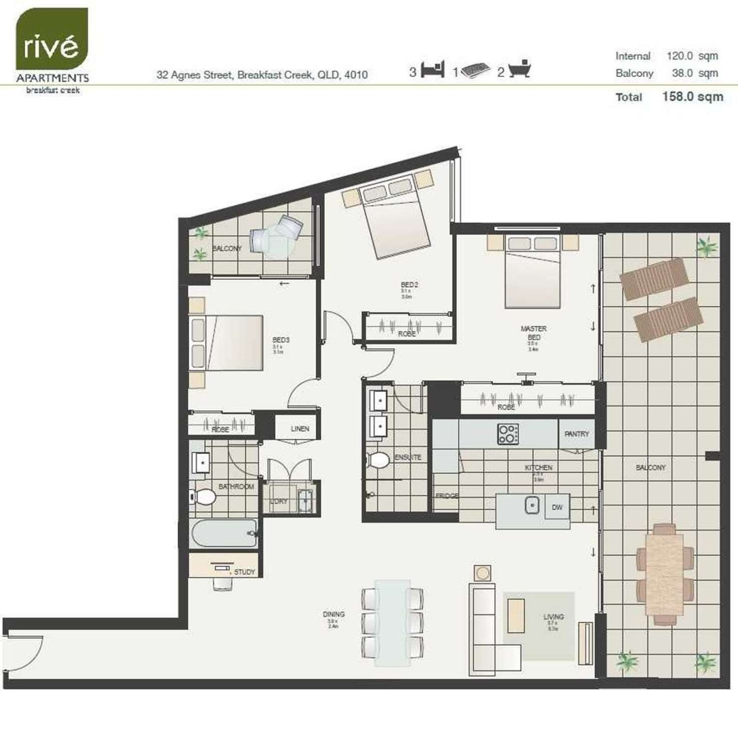 Floorplan of Homely apartment listing, 28/32 Agnes Street, Albion QLD 4010