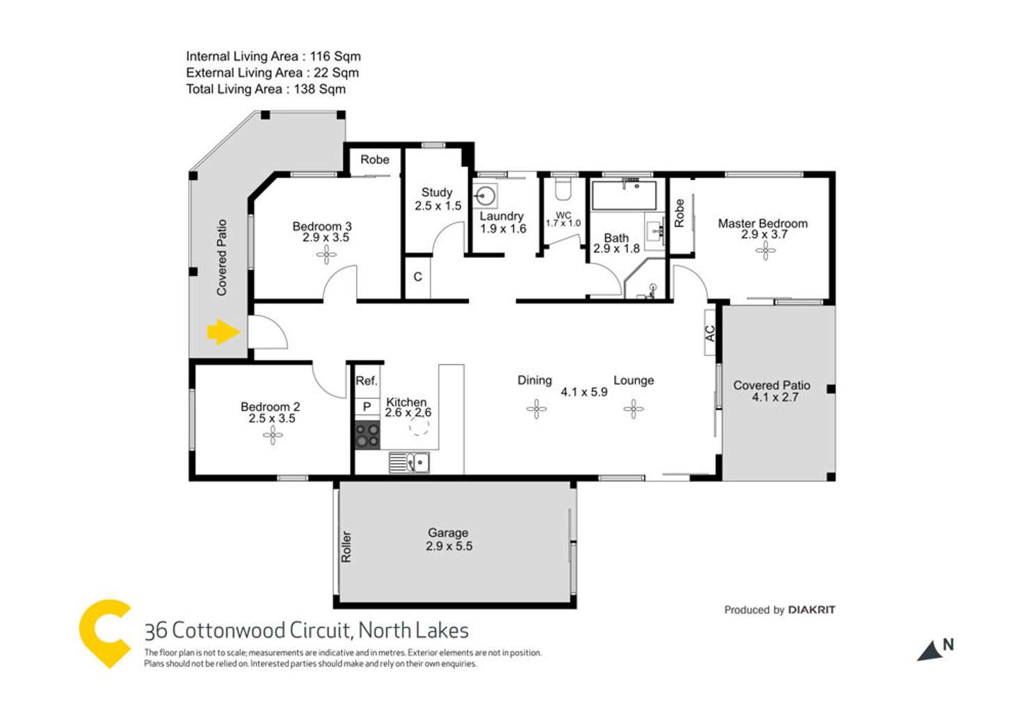 Floorplan of Homely house listing, 36 Cottonwood Circuit, North Lakes QLD 4509