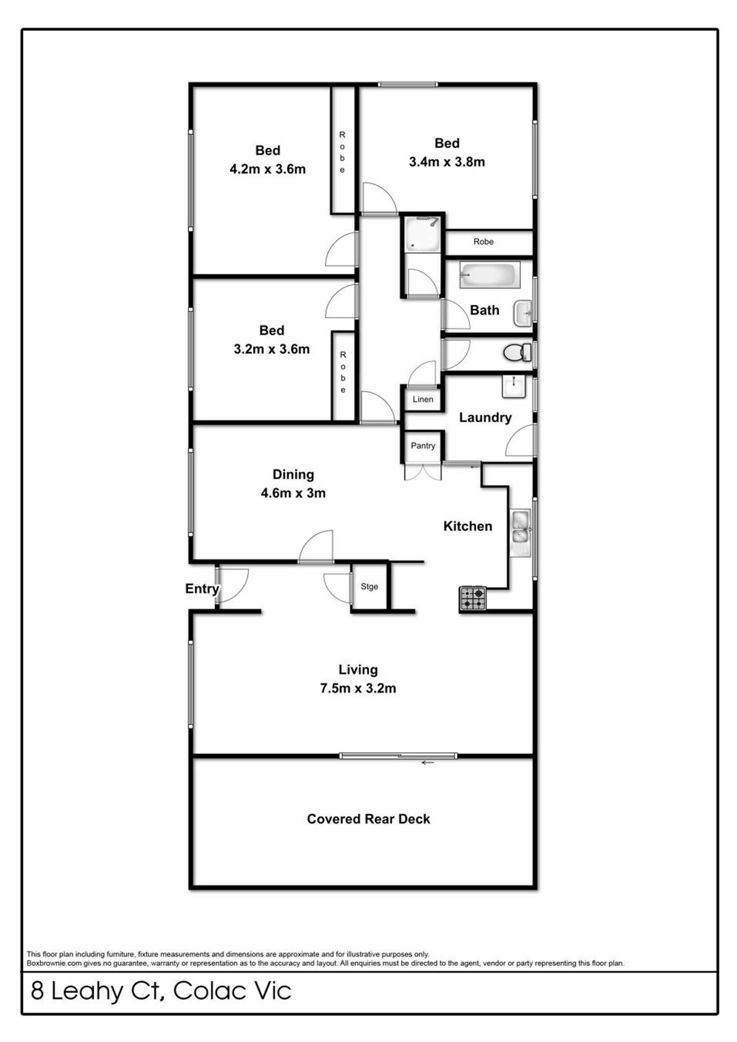 Floorplan of Homely house listing, 8 Leahy Court, Colac VIC 3250