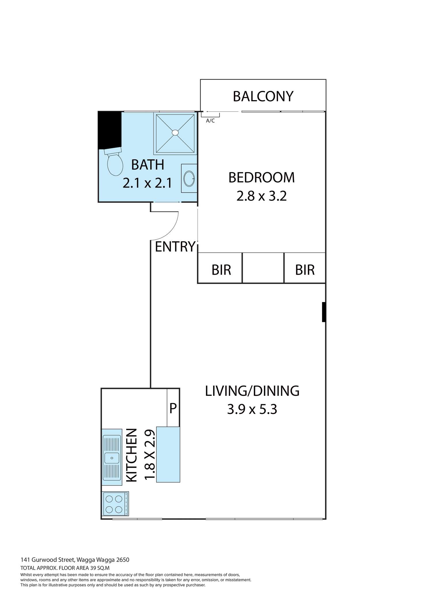 Floorplan of Homely unit listing, 5/141 Gurwood Street, Wagga Wagga NSW 2650