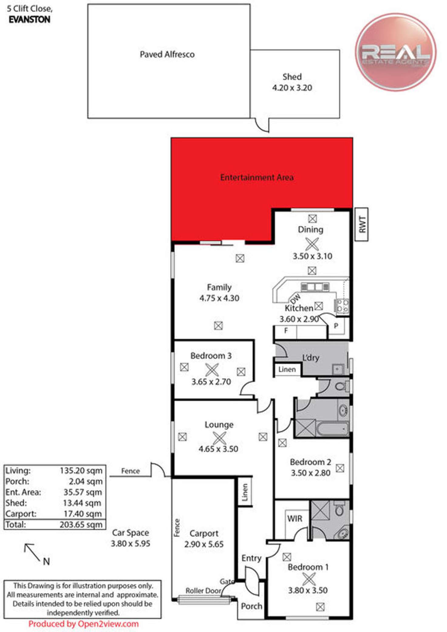 Floorplan of Homely house listing, 5 Clift Close, Evanston SA 5116