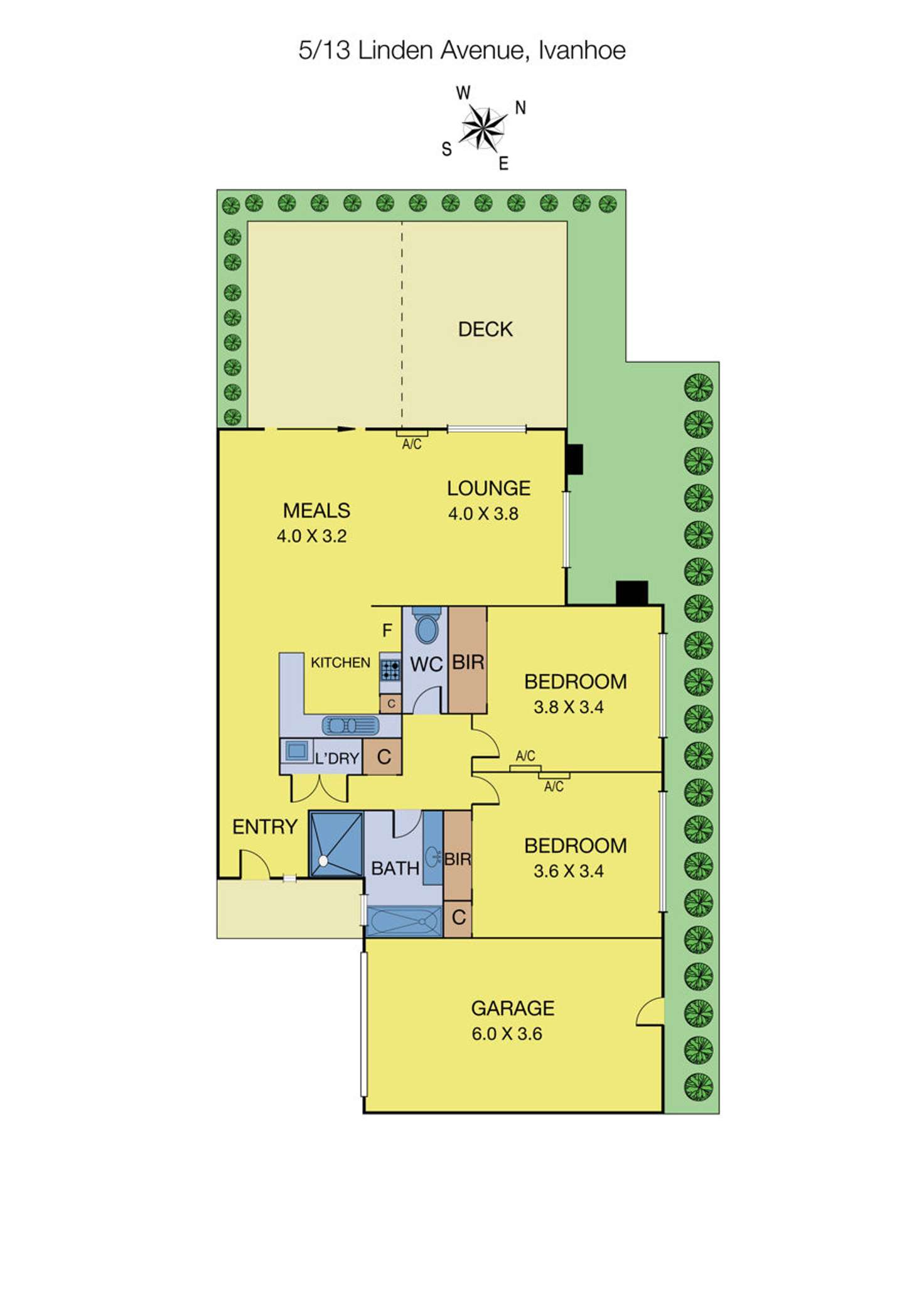 Floorplan of Homely unit listing, 5/13 Linden Avenue, Ivanhoe VIC 3079