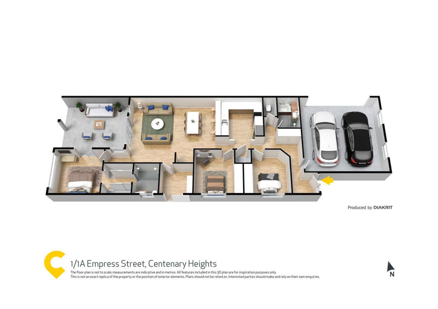 Floorplan of Homely villa listing, 1/1A Empress Street, Centenary Heights QLD 4350