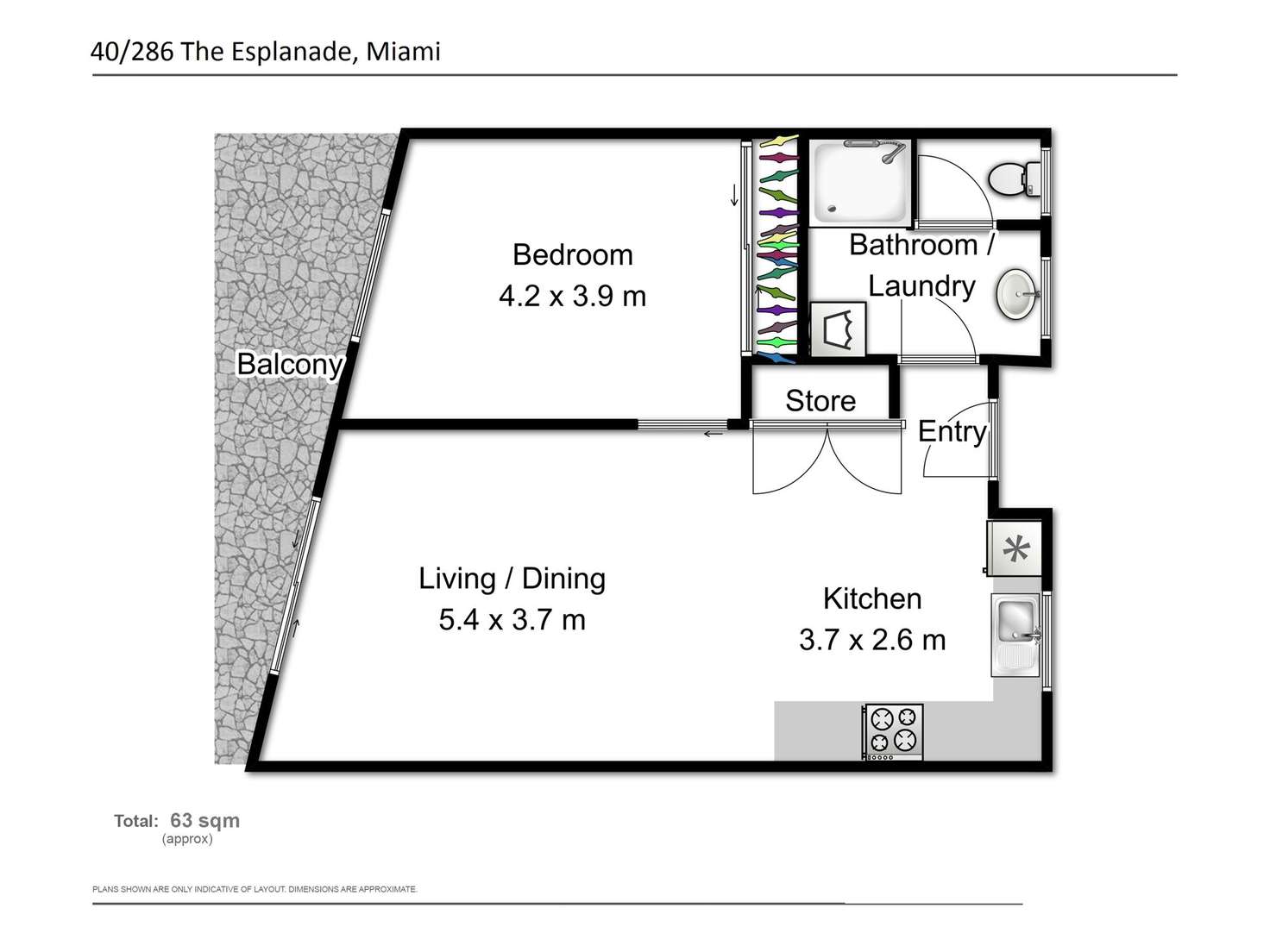 Floorplan of Homely house listing, 40/286 The Esplanade, Miami QLD 4220