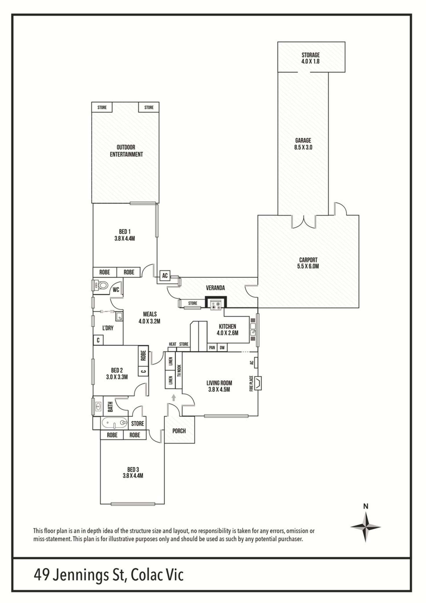 Floorplan of Homely house listing, 49 Jennings Street, Colac VIC 3250