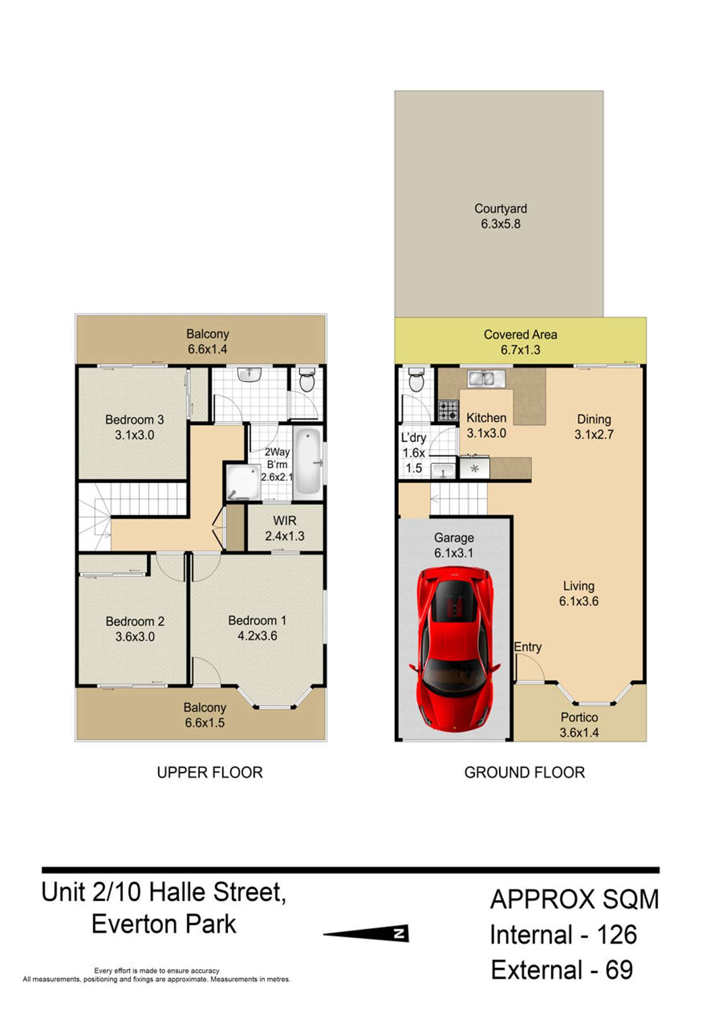 Floorplan of Homely townhouse listing, Unit 2/10 Halle Street, Everton Park QLD 4053