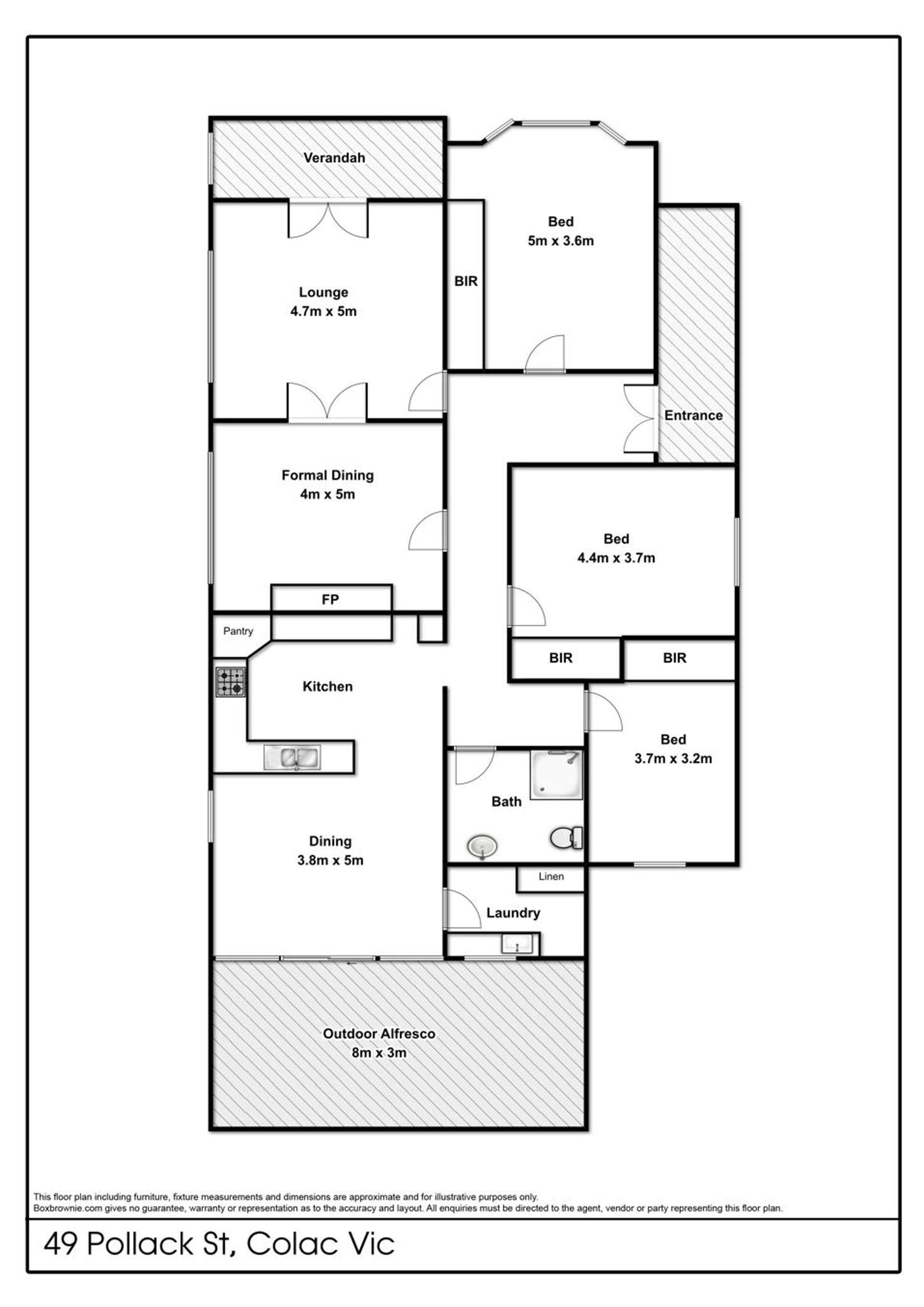 Floorplan of Homely house listing, 49 Pollack Street, Colac VIC 3250