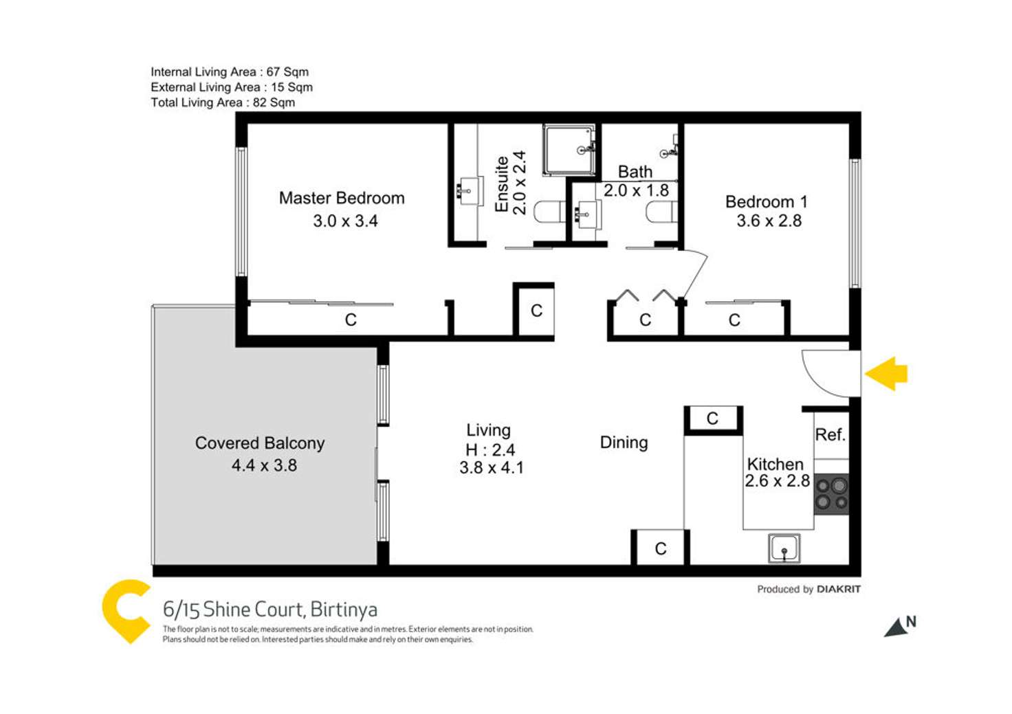 Floorplan of Homely unit listing, 6/15 Shine Court, Birtinya QLD 4575