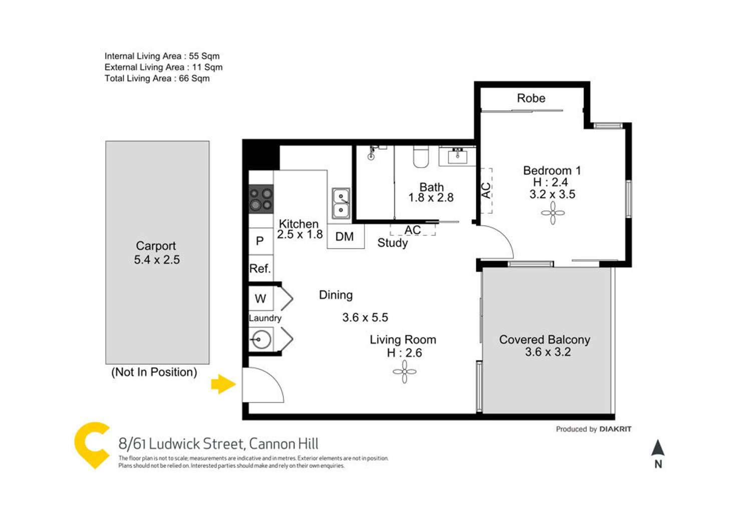 Floorplan of Homely unit listing, 8/61 Ludwick Street, Cannon Hill QLD 4170