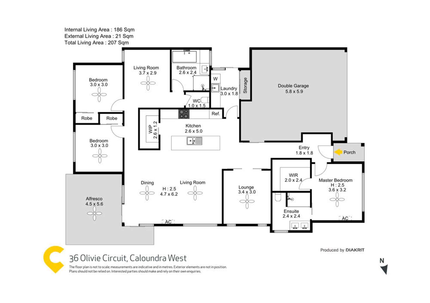 Floorplan of Homely house listing, 36 Olive Circuit, Caloundra West QLD 4551