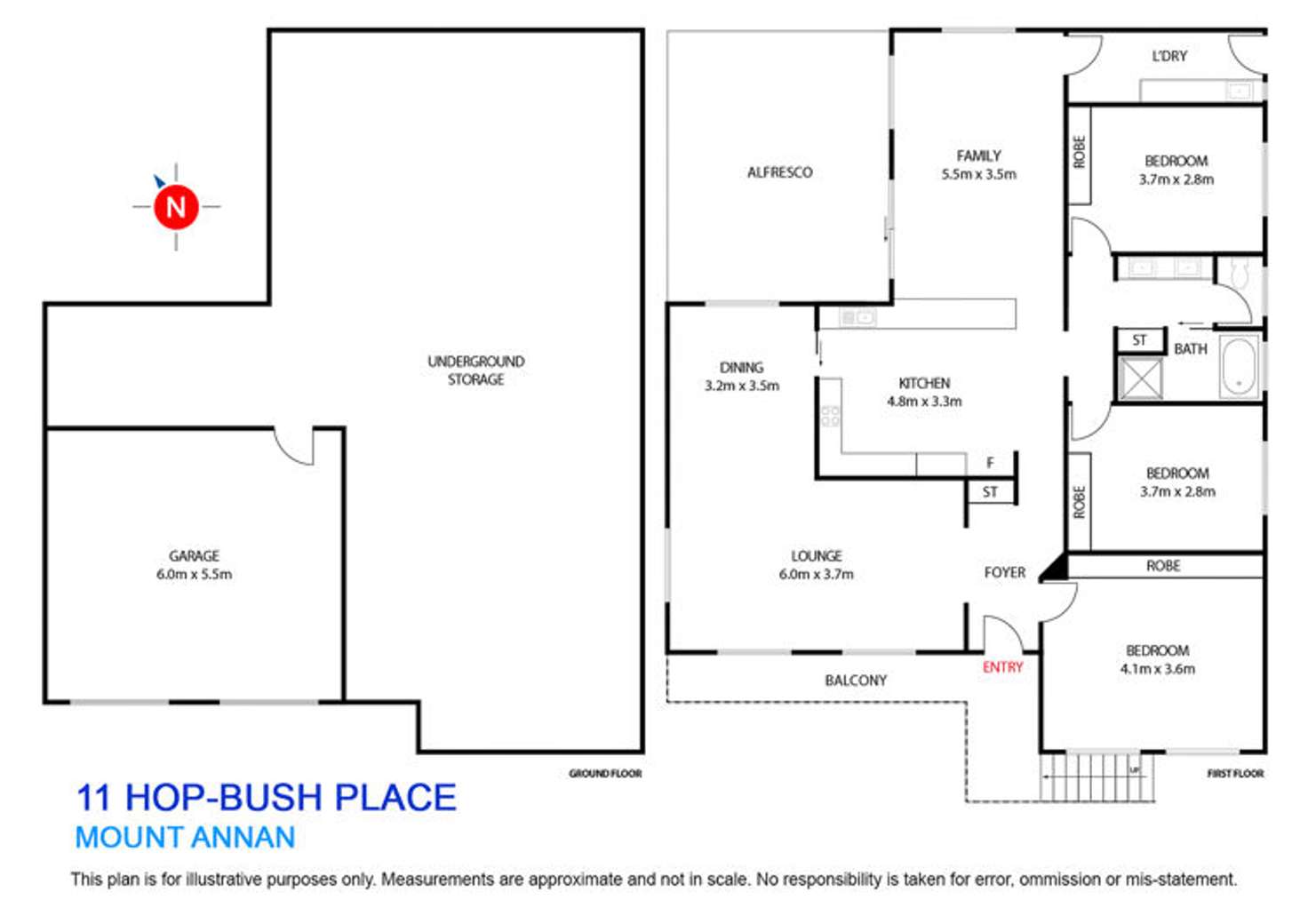 Floorplan of Homely house listing, 11 Hop-Bush Place, Mount Annan NSW 2567
