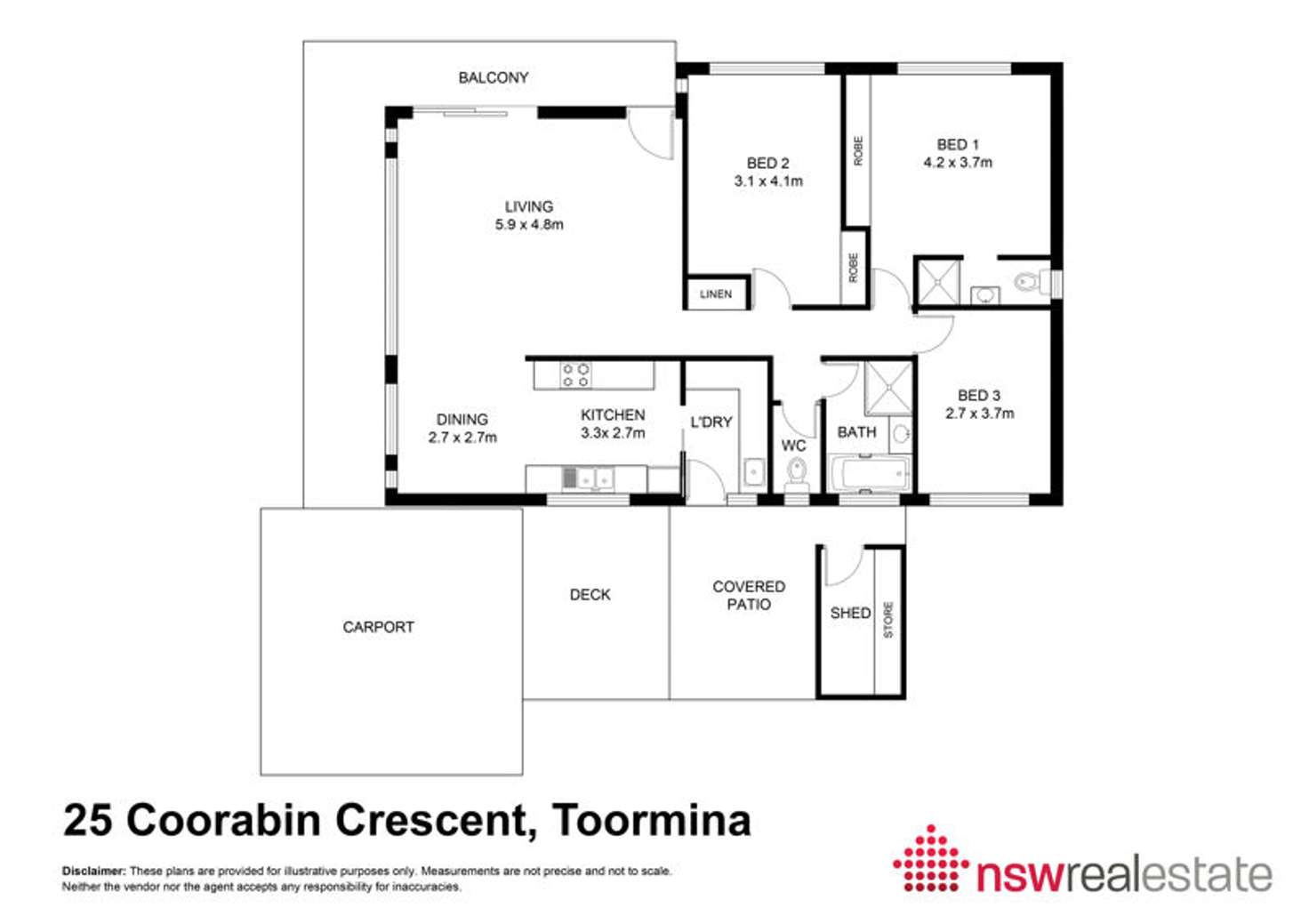 Floorplan of Homely house listing, 25 Coorabin Crescent, Toormina NSW 2452