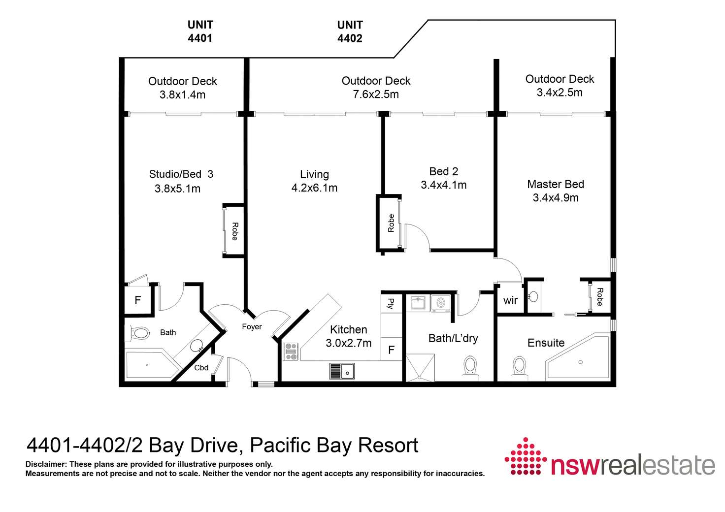 Floorplan of Homely apartment listing, 4401-4402/2 Bay Drive, Coffs Harbour NSW 2450