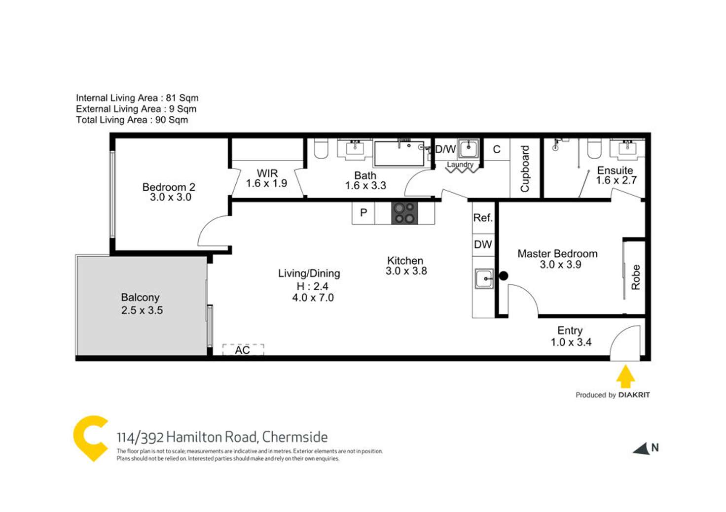 Floorplan of Homely unit listing, 114/392 Hamilton Road, Chermside QLD 4032