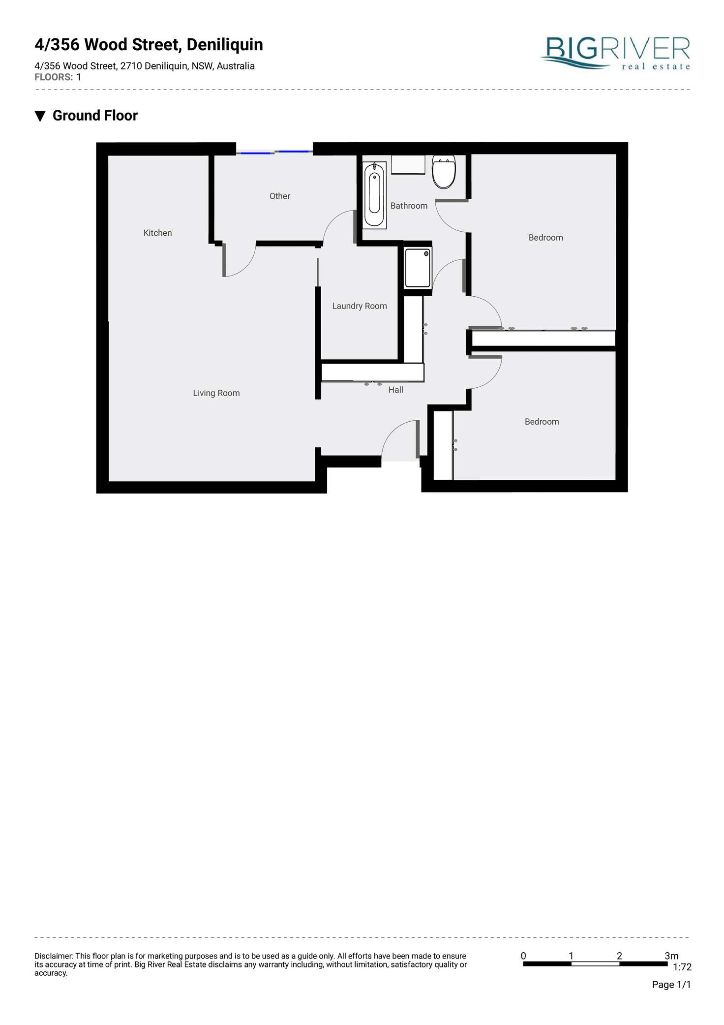 Floorplan of Homely apartment listing, 4/356 Wood Street, Deniliquin NSW 2710