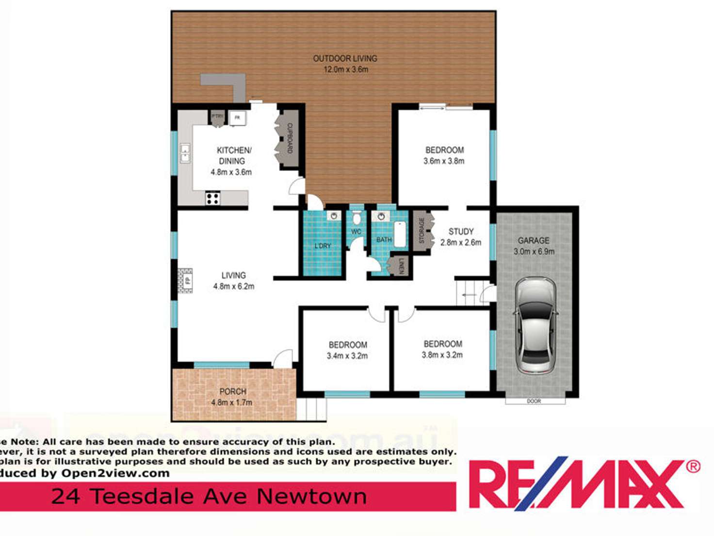 Floorplan of Homely house listing, 24 Teesdale Avenue, Newtown QLD 4350