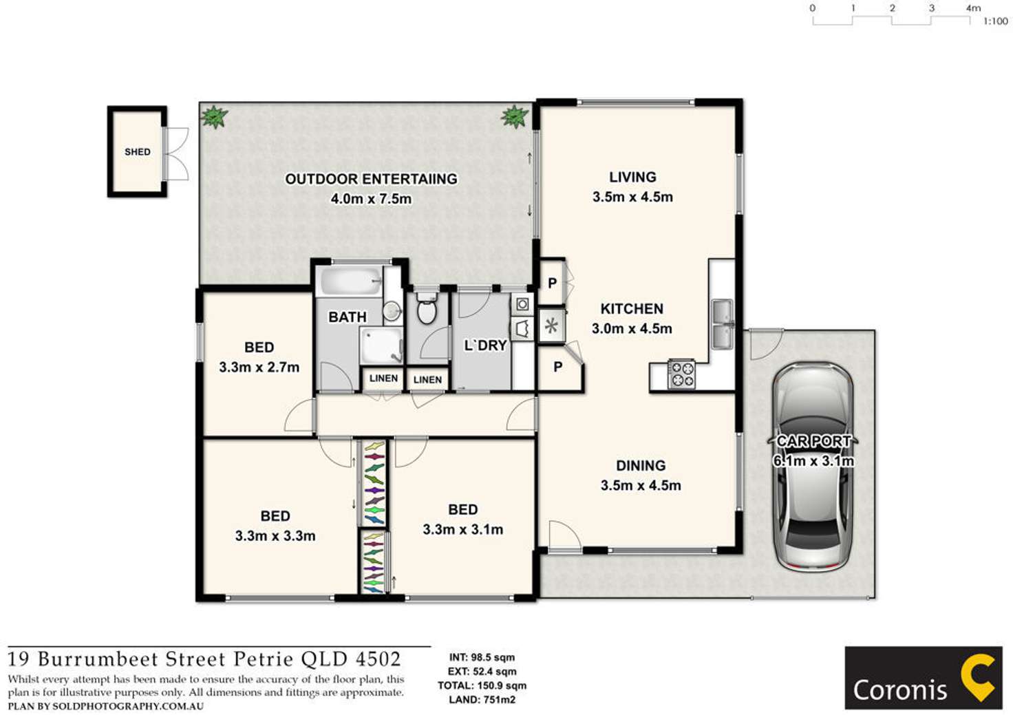 Floorplan of Homely house listing, 19 Burrumbeet Street, Petrie QLD 4502