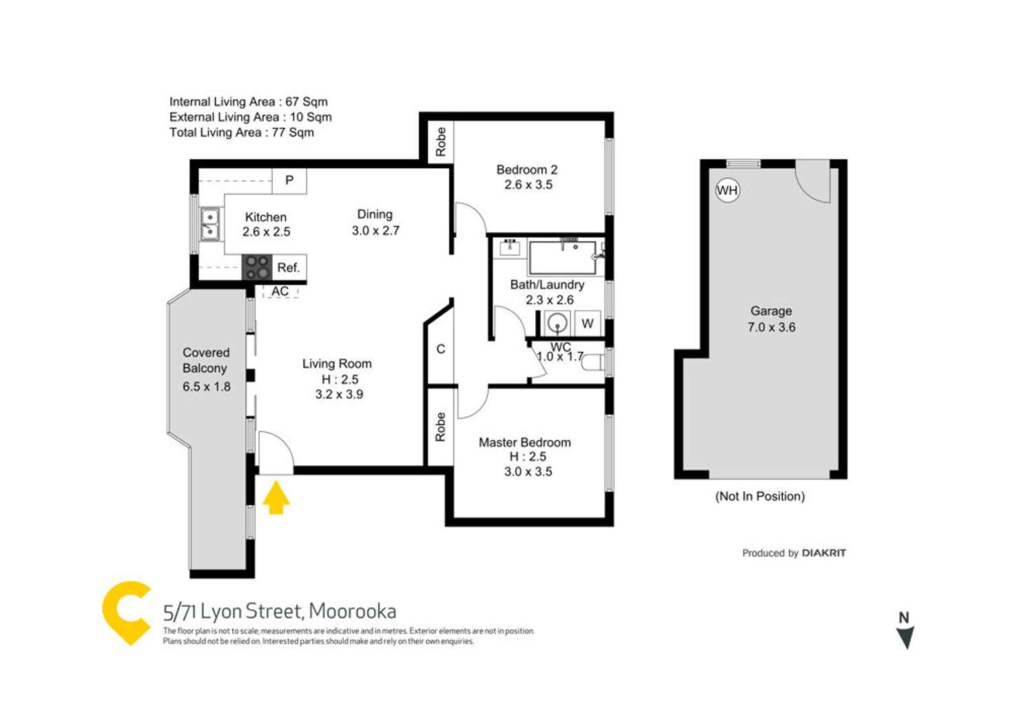 Floorplan of Homely unit listing, 5/71 Lyon Street, Moorooka QLD 4105