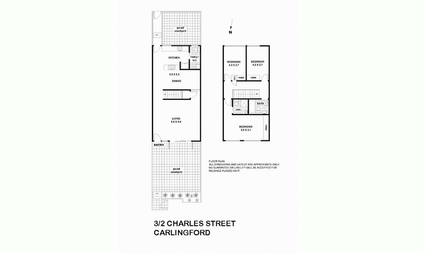 Floorplan of Homely townhouse listing, 3/2 Charles Street, Carlingford NSW 2118