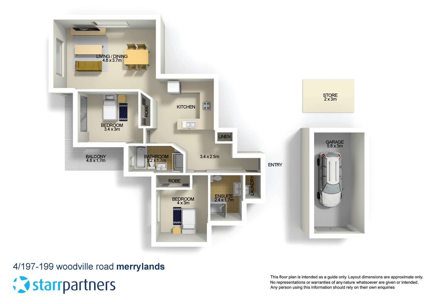 Floorplan of Homely unit listing, 4/197-199 Woodville Road, Merrylands NSW 2160