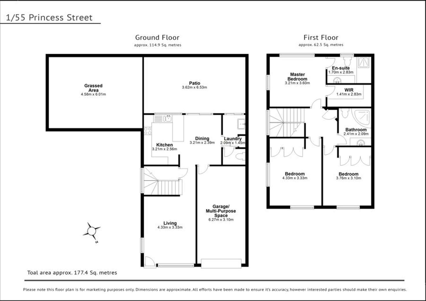 Floorplan of Homely townhouse listing, 1 / 55 Princess Street, Camp Hill QLD 4152