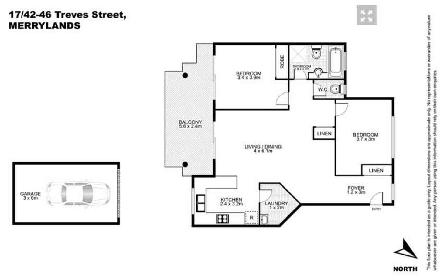 Floorplan of Homely unit listing, 17/42 TREVES STREET, Merrylands NSW 2160