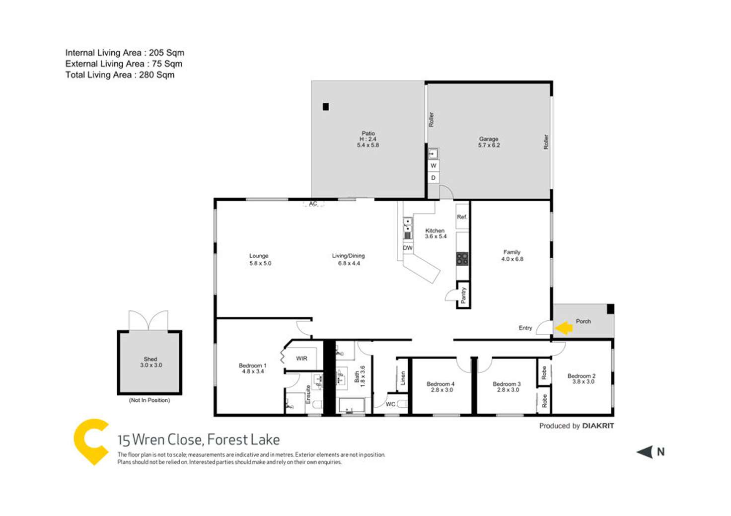Floorplan of Homely house listing, 15 Wren Close, Forest Lake QLD 4078