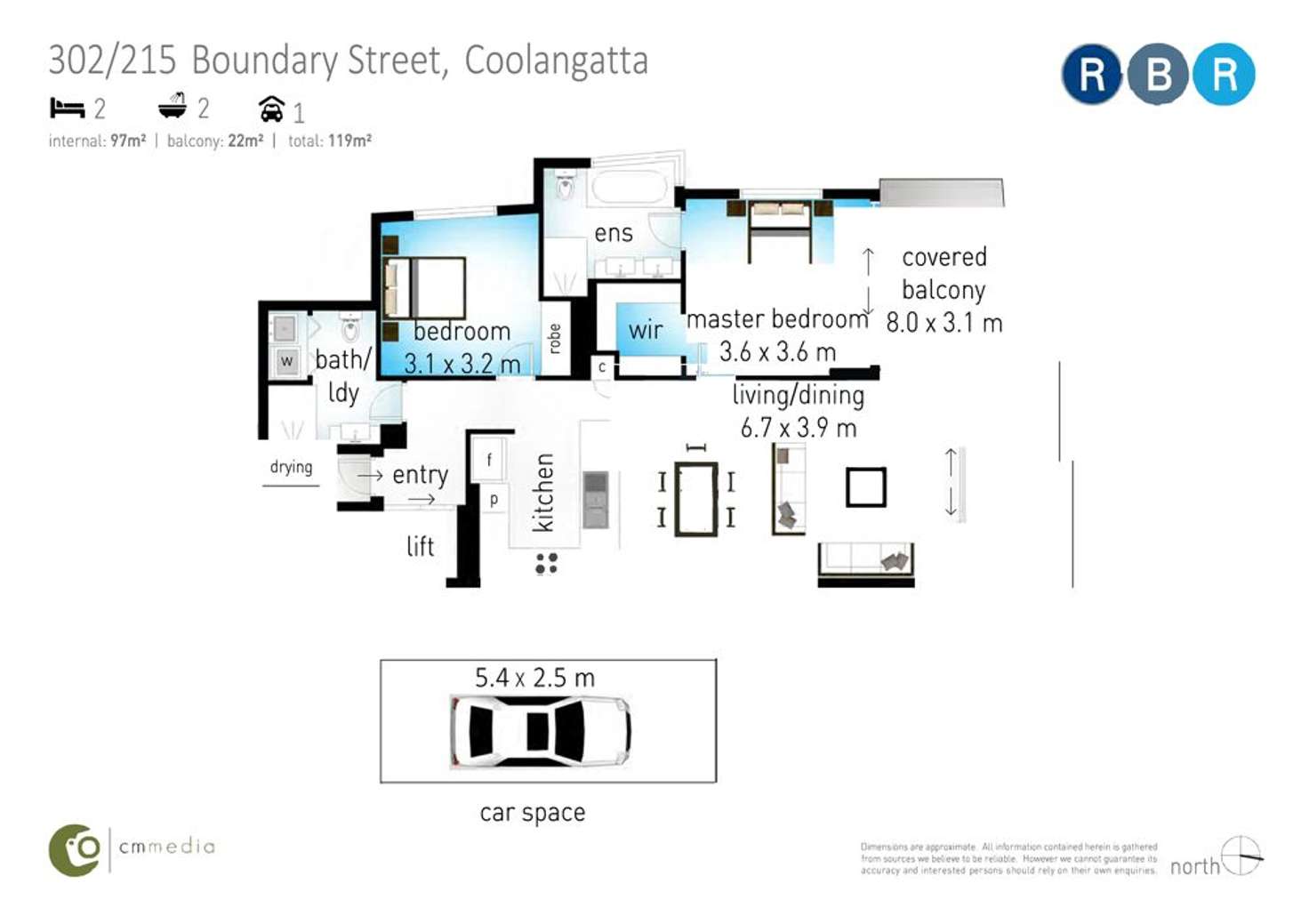 Floorplan of Homely unit listing, 302/215 Boundary Street, Rainbow Bay QLD 4225