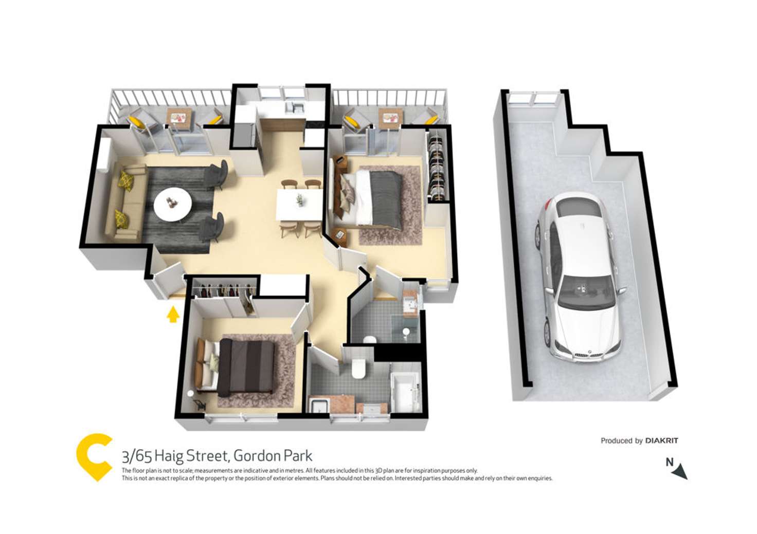 Floorplan of Homely unit listing, 3/65 Haig Street, Gordon Park QLD 4031