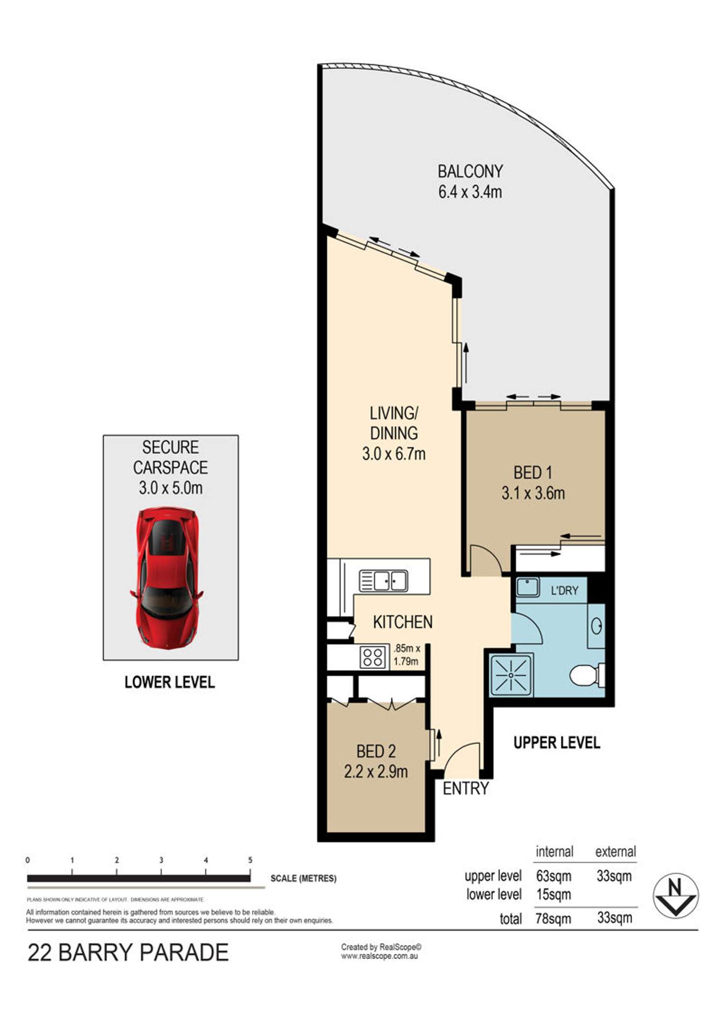 Floorplan of Homely apartment listing, L1/22 Barry Pde, Fortitude Valley QLD 4006