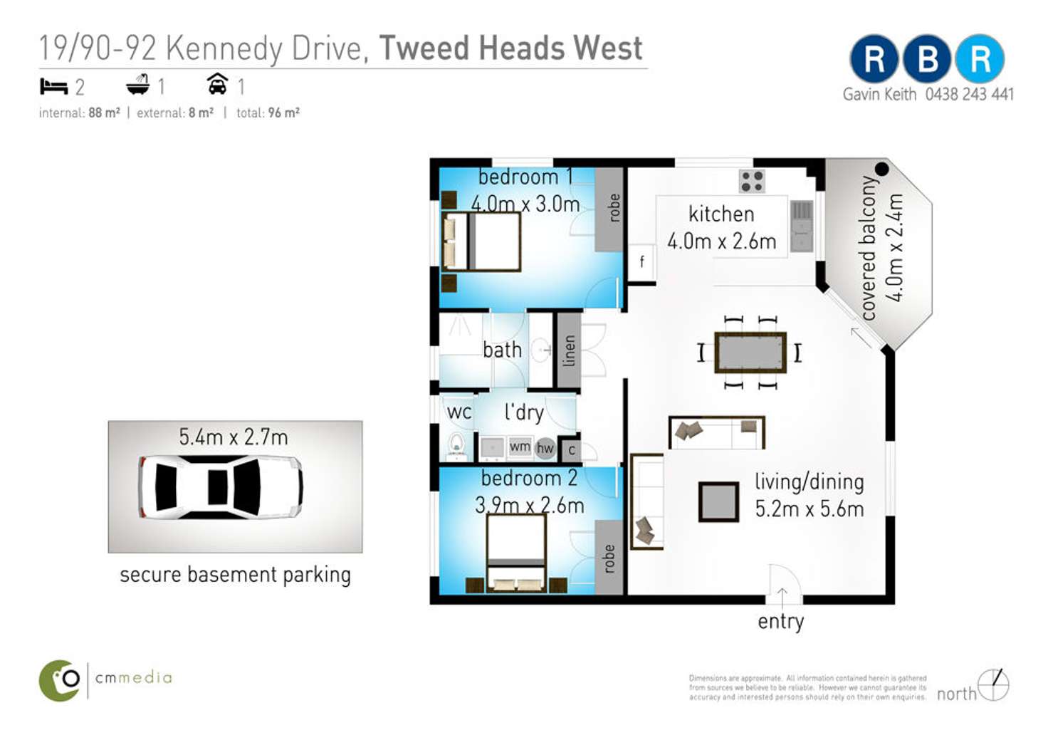 Floorplan of Homely unit listing, 19/90-92 Kennedy Drive, Tweed Heads West NSW 2485