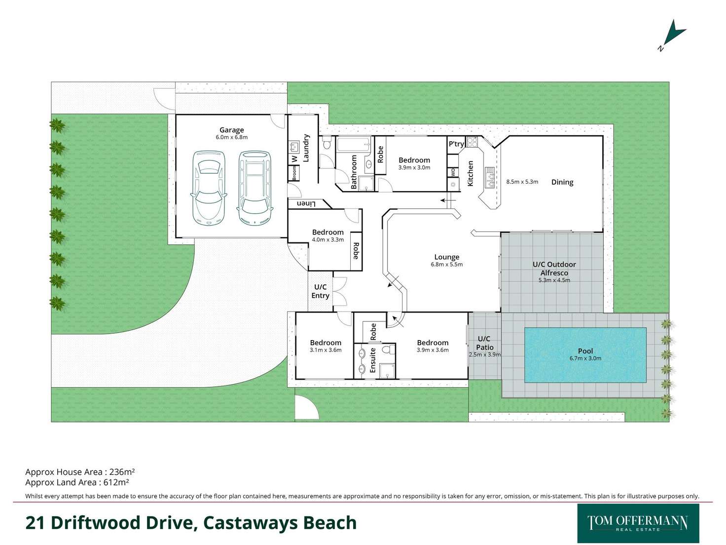 Floorplan of Homely house listing, 21 Driftwood Drive, Castaways Beach QLD 4567