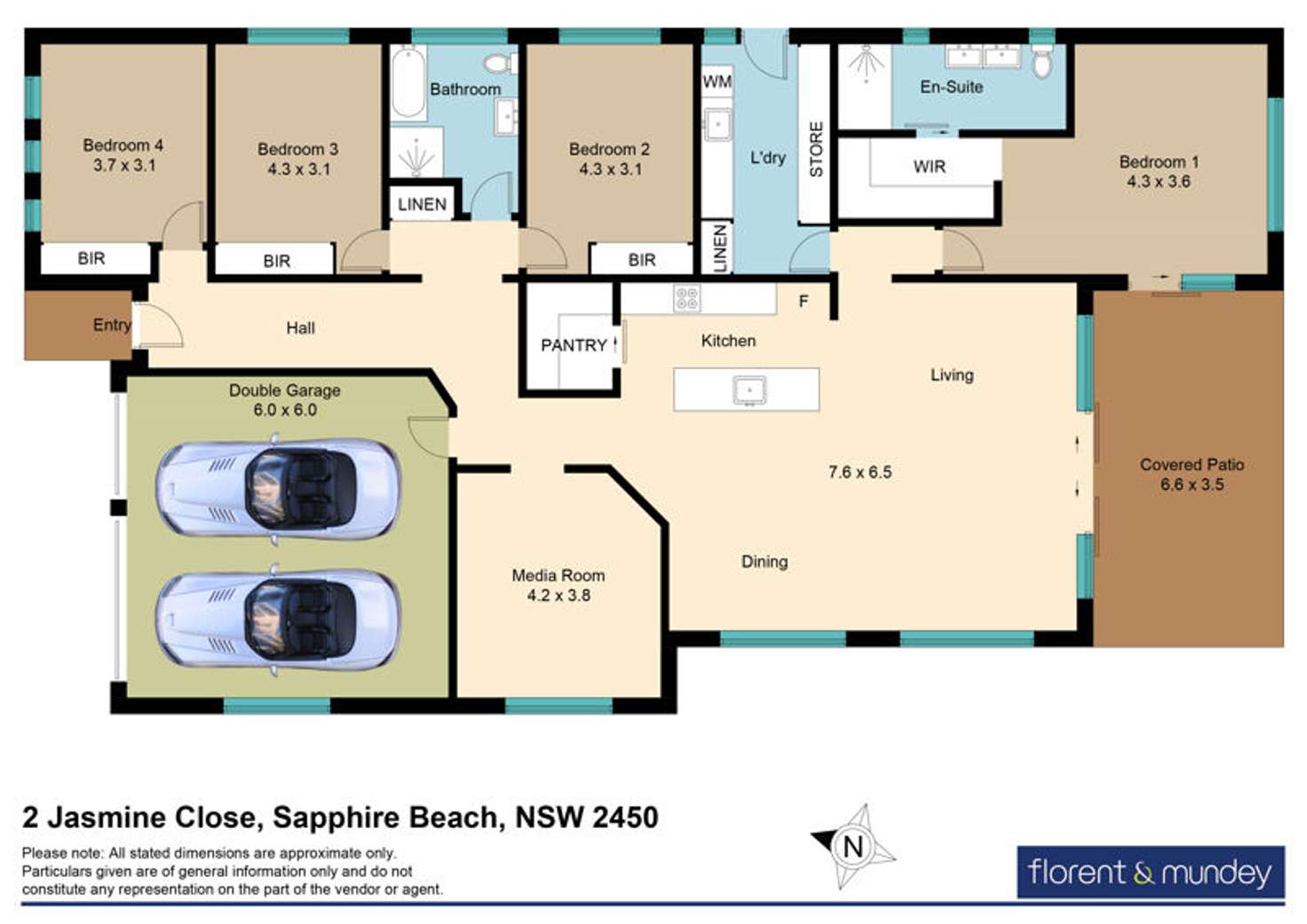 Floorplan of Homely house listing, 2 Jasmine Cl, Sapphire Beach NSW 2450