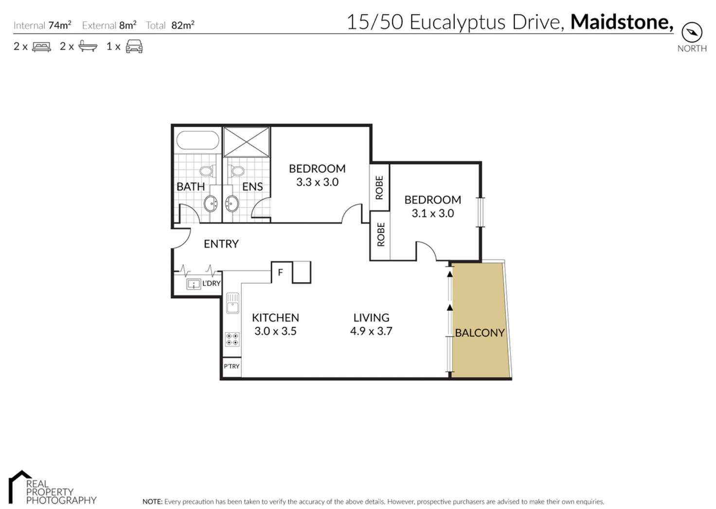 Floorplan of Homely apartment listing, 15 50 Eucalyptus Drive, Maidstone VIC 3012