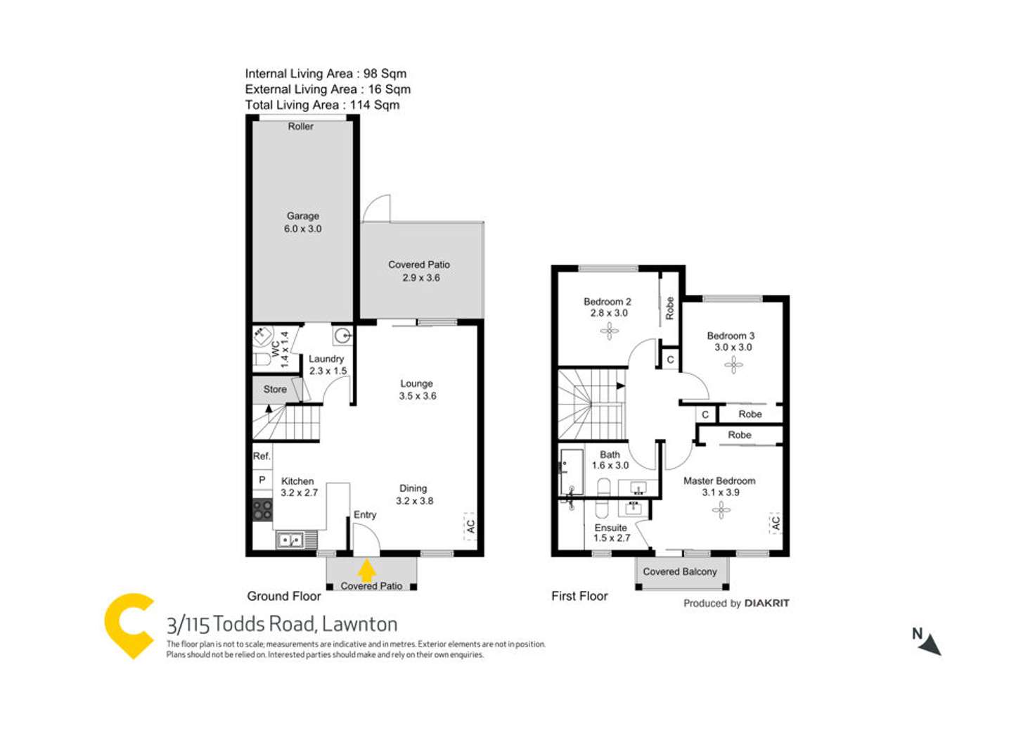 Floorplan of Homely townhouse listing, 3/115 Todds Road, Lawnton QLD 4501