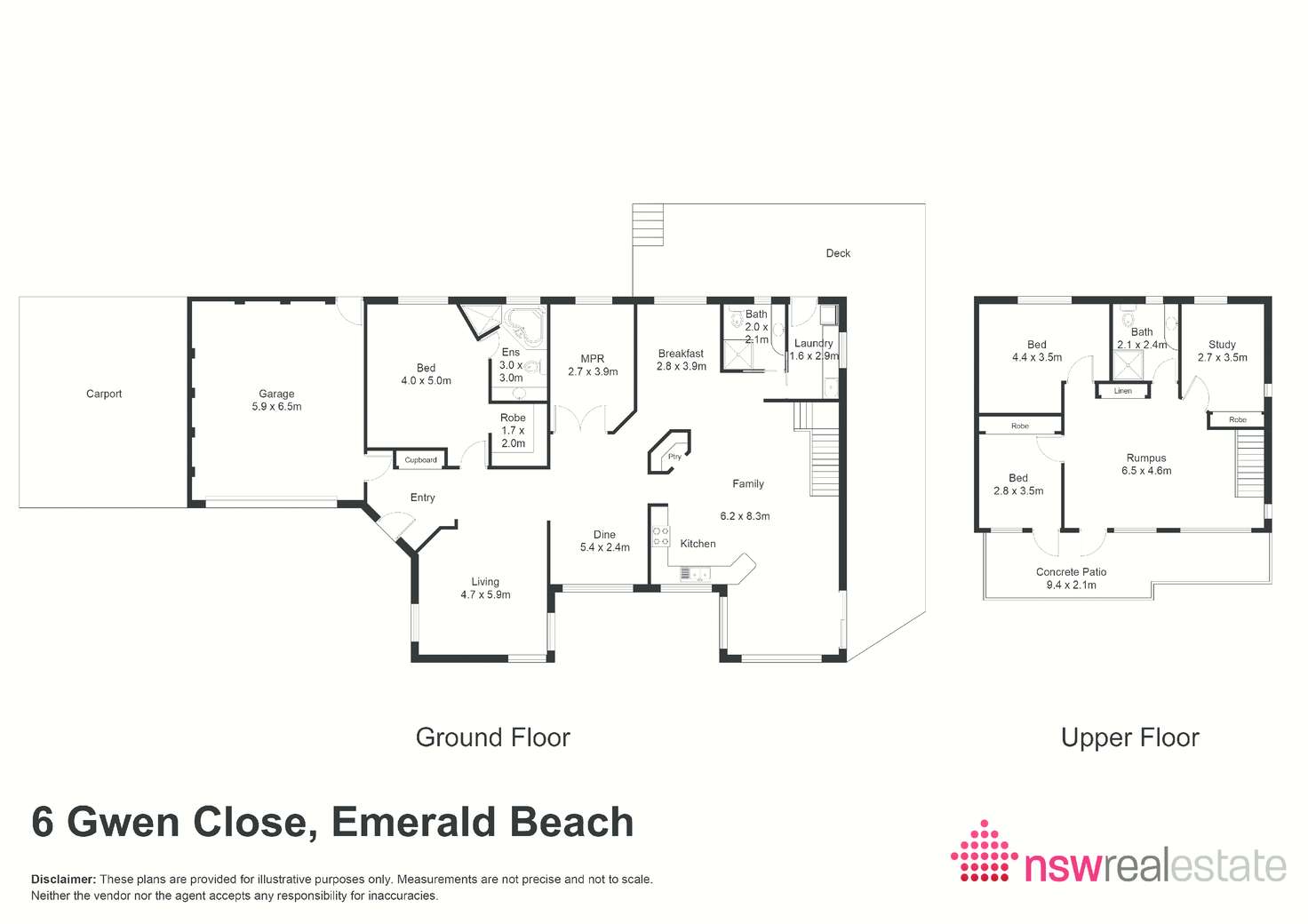 Floorplan of Homely house listing, 6 Gwen Close, Emerald Beach NSW 2456