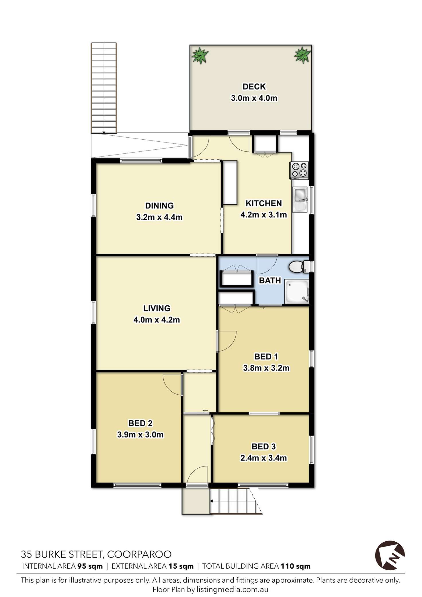 Floorplan of Homely house listing, 35 Burke Street, Coorparoo QLD 4151