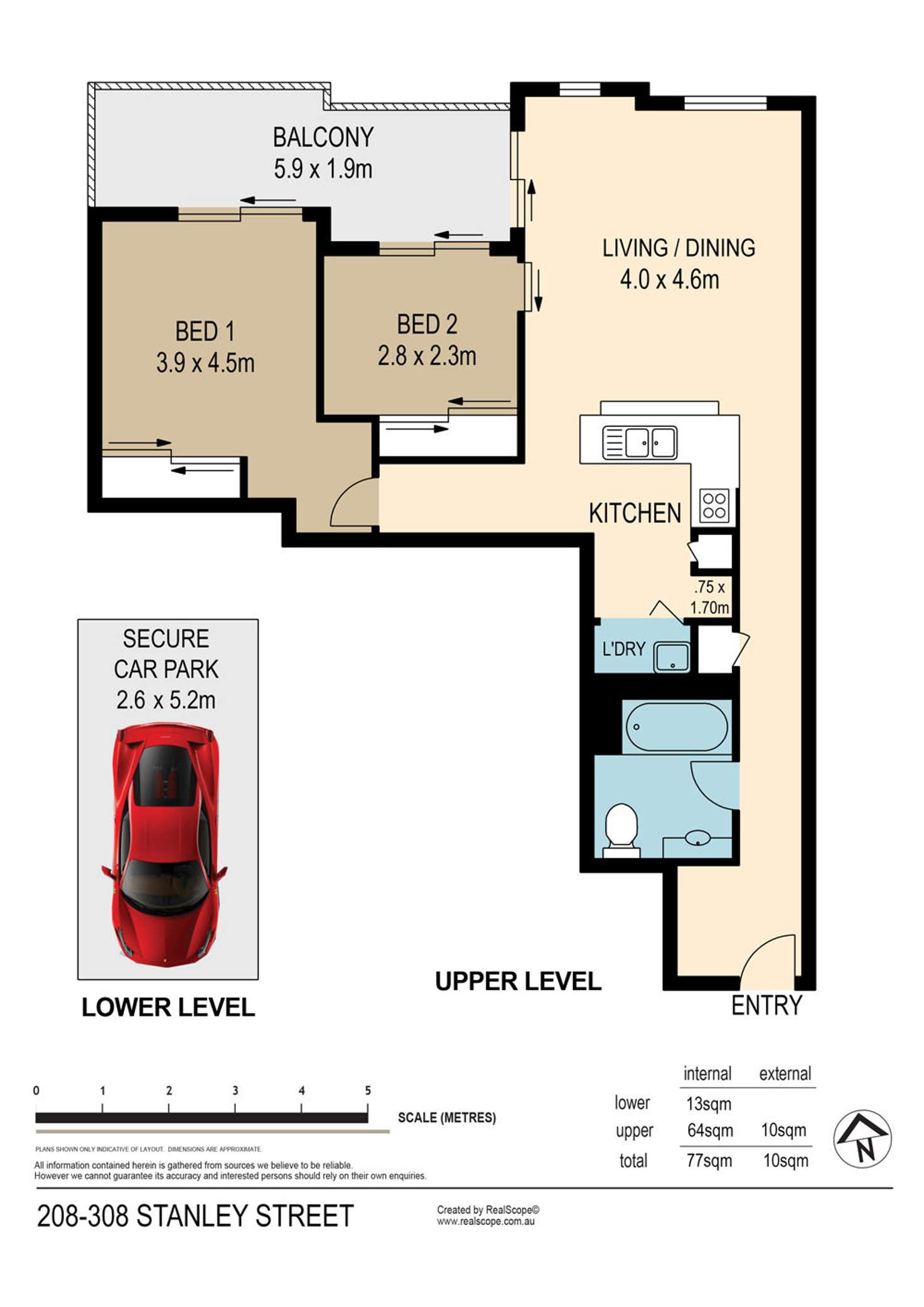 Floorplan of Homely apartment listing, 208/803 Stanley Street, Woolloongabba QLD 4102