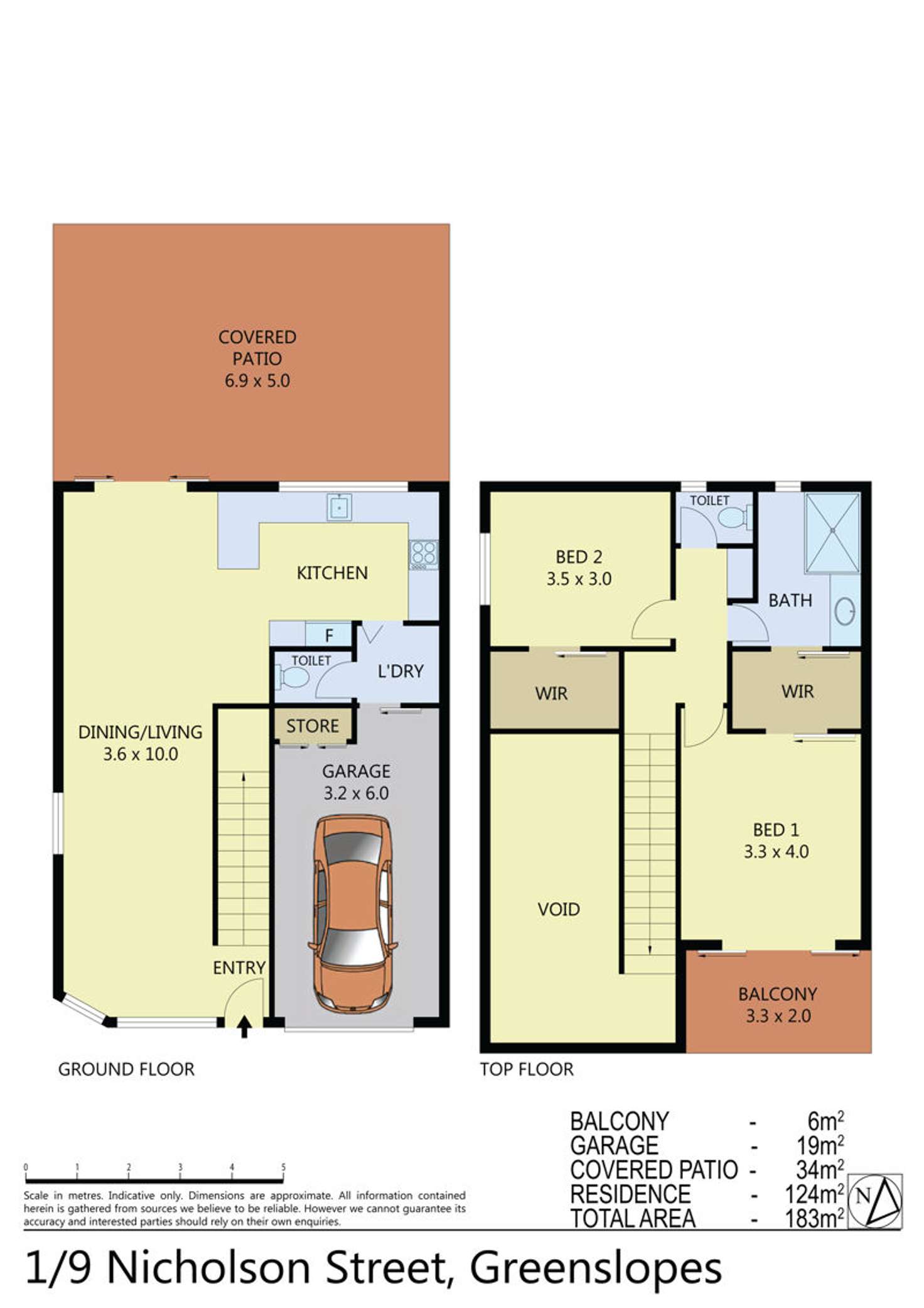 Floorplan of Homely townhouse listing, 1/9 Nicholson, Greenslopes QLD 4120