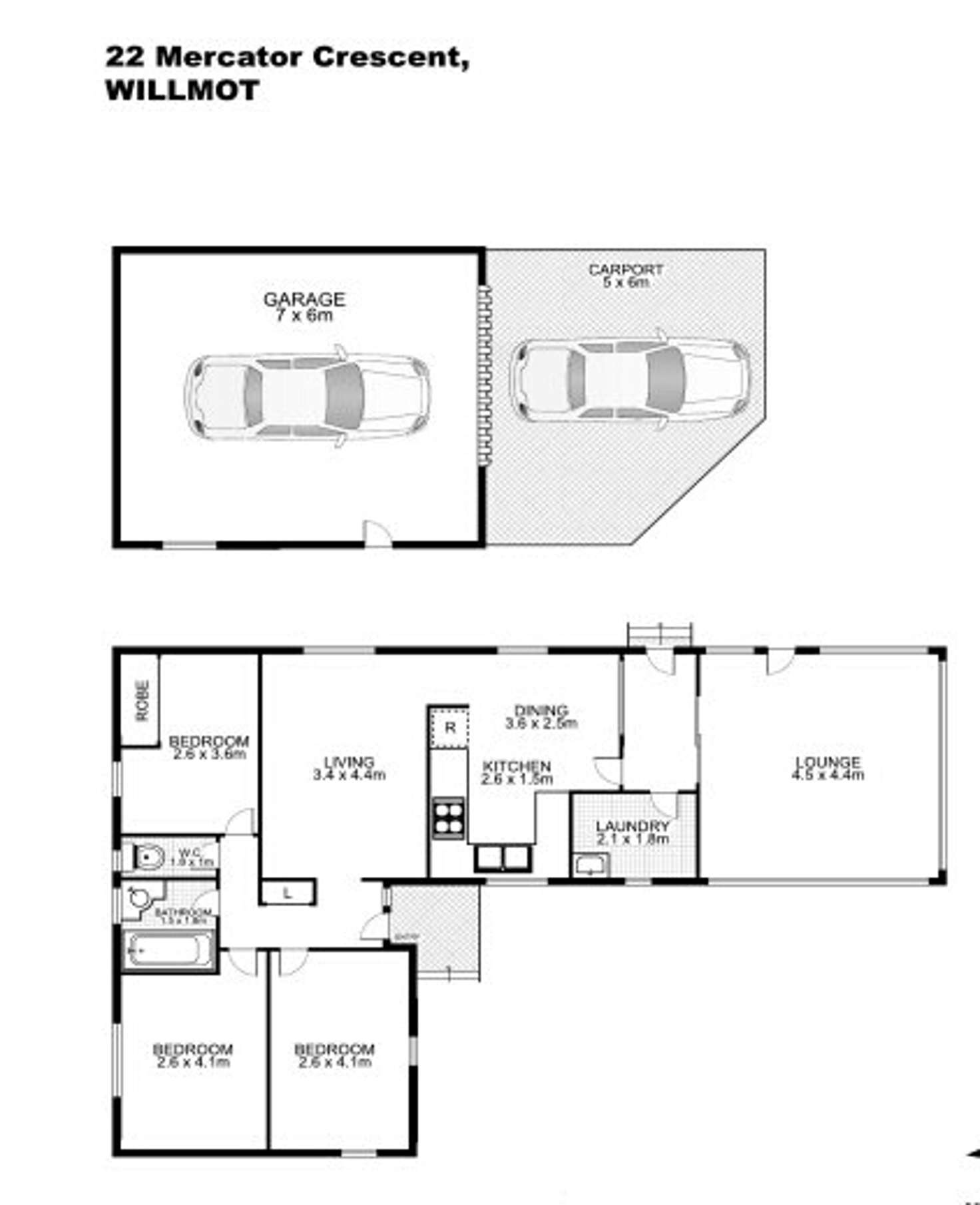 Floorplan of Homely house listing, 22 Mercator Crescent, Willmot NSW 2770