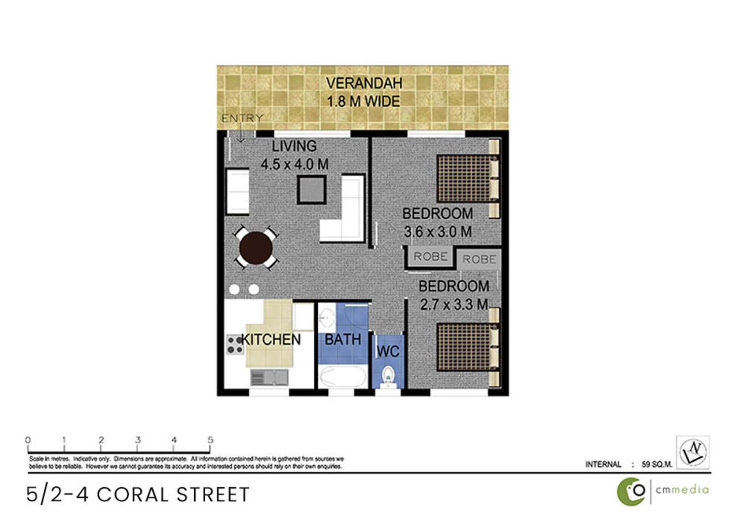 Floorplan of Homely unit listing, 5/2-4 Coral Street, Rainbow Bay QLD 4225