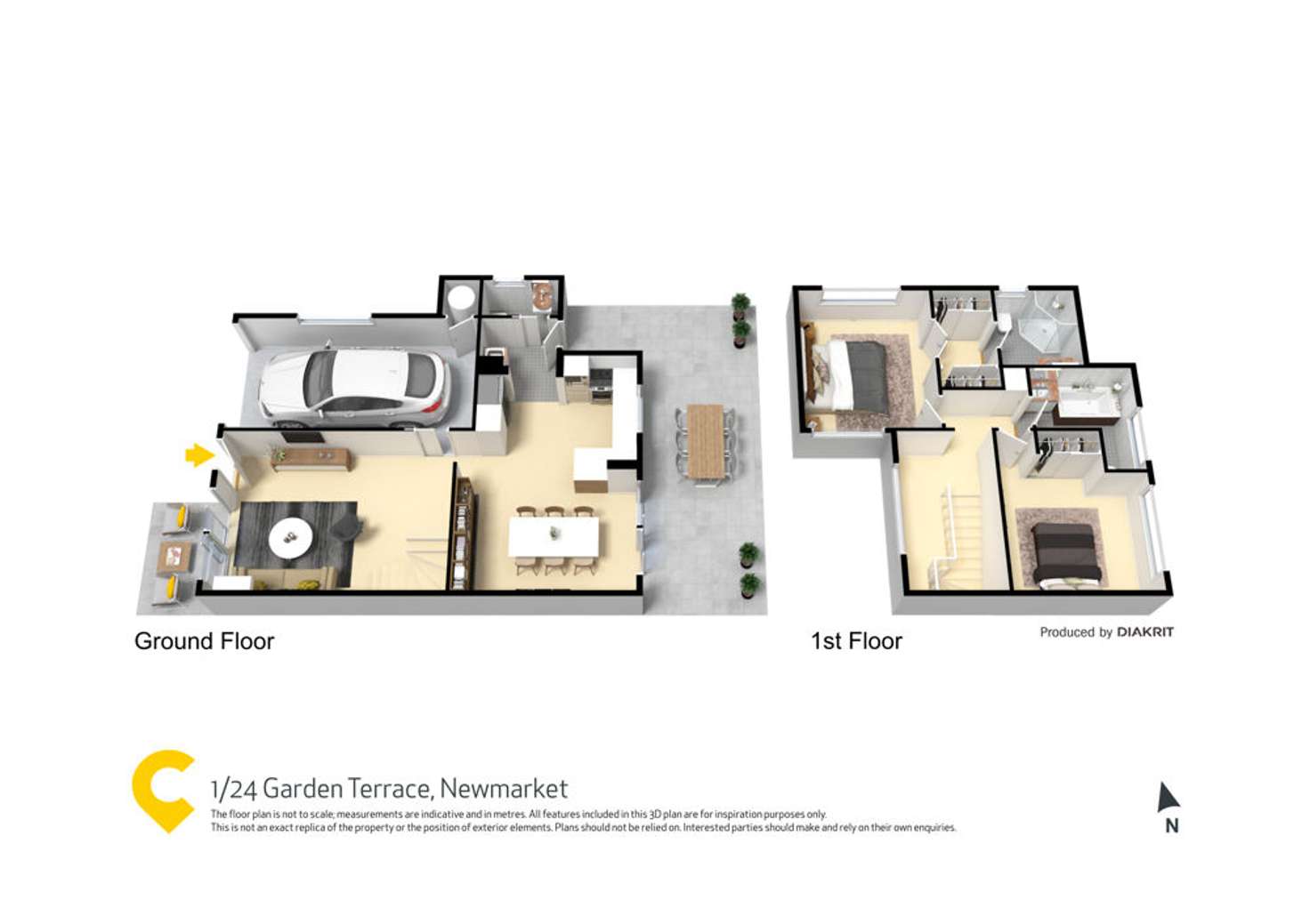 Floorplan of Homely townhouse listing, 1/24 Garden Terrace, Newmarket QLD 4051