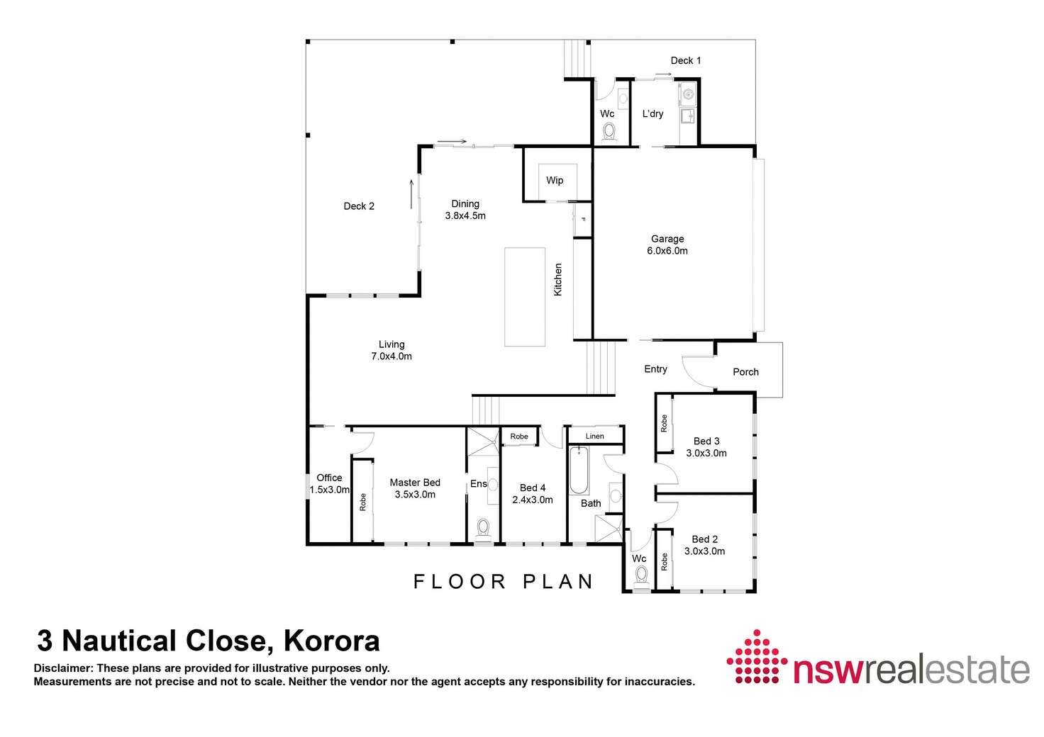 Floorplan of Homely house listing, 3 Nautical Close, Korora NSW 2450