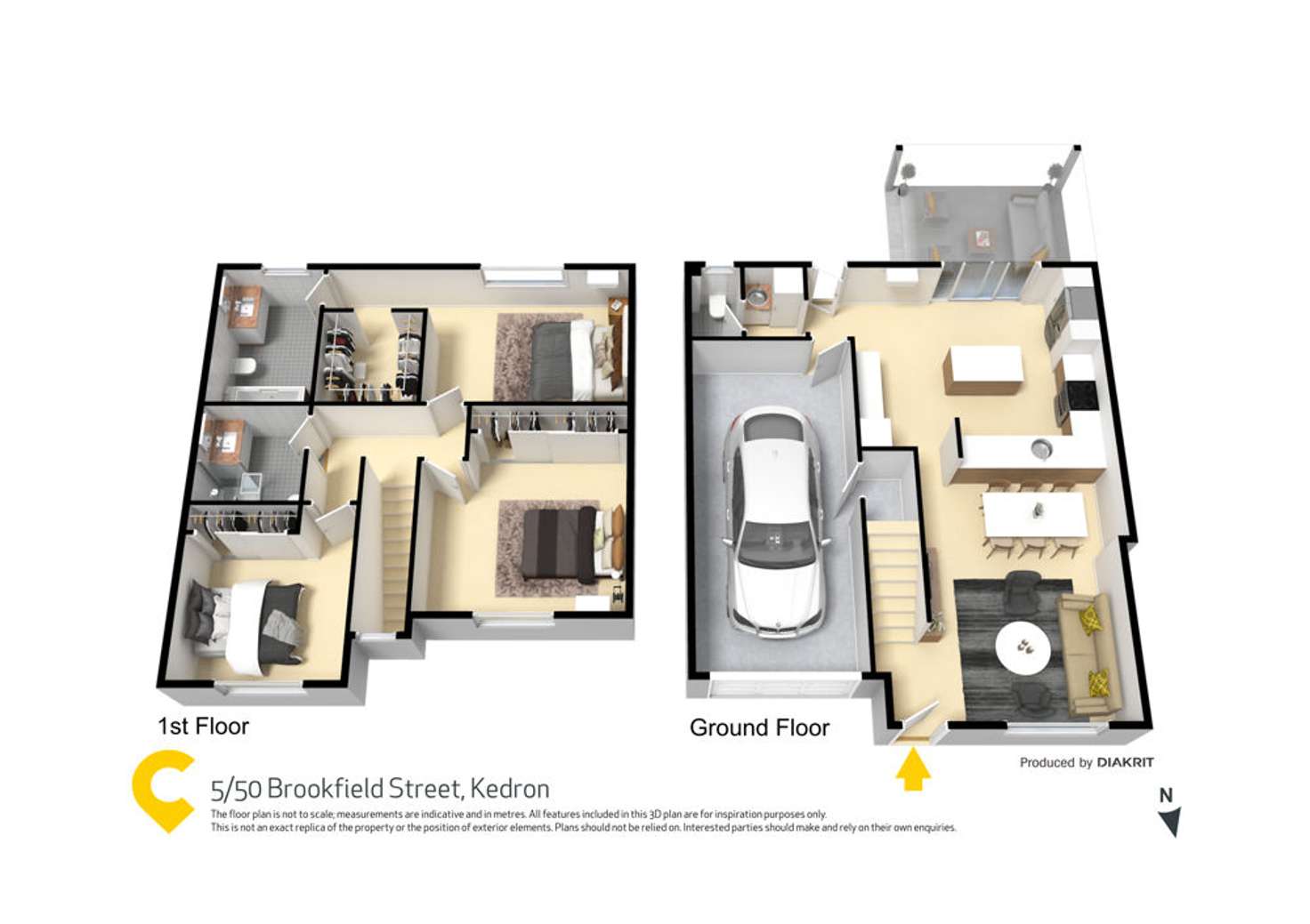 Floorplan of Homely townhouse listing, 5/50 Brookfield Road, Kedron QLD 4031