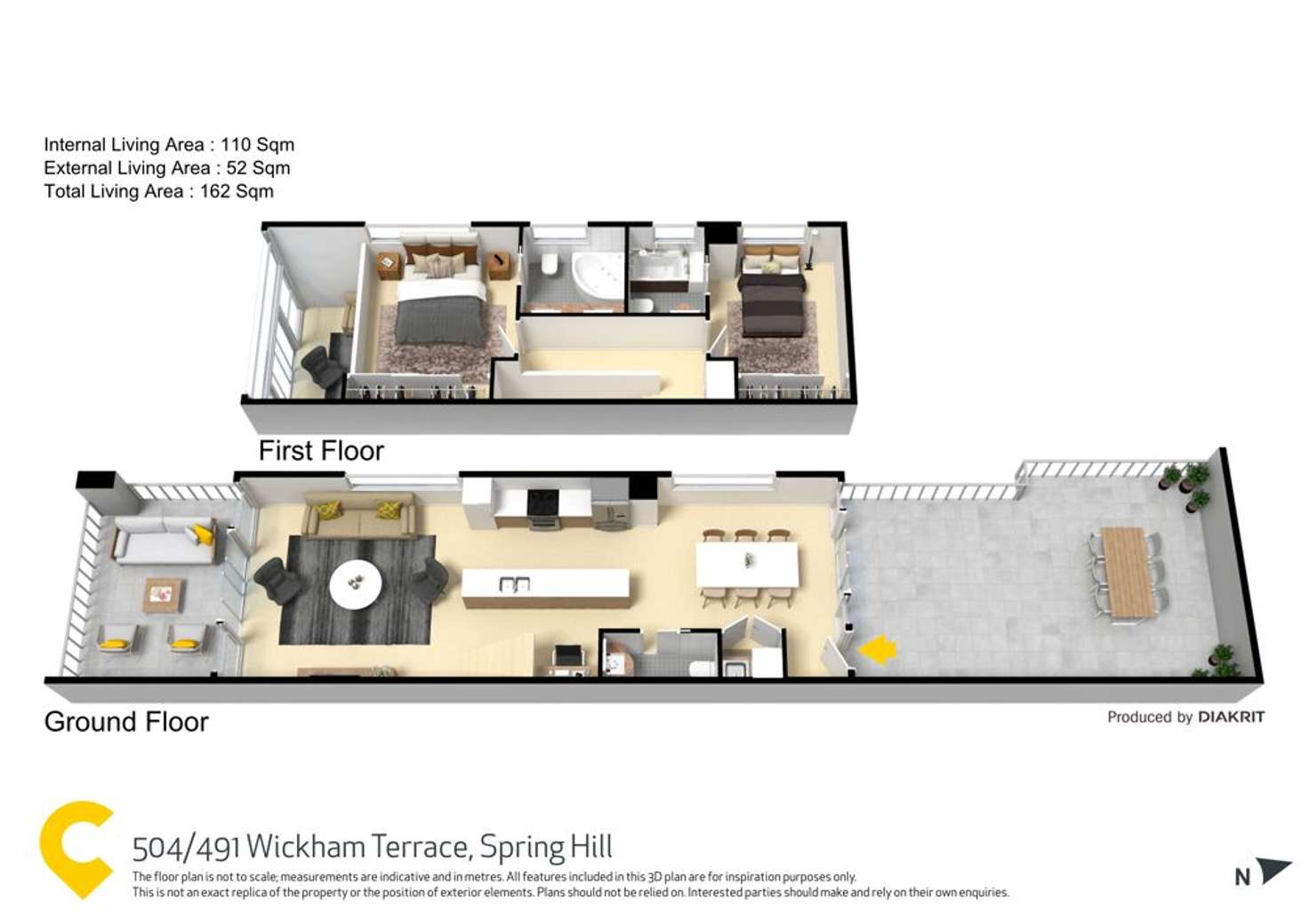 Floorplan of Homely unit listing, 504/491 Wickham Terrace, Spring Hill QLD 4000