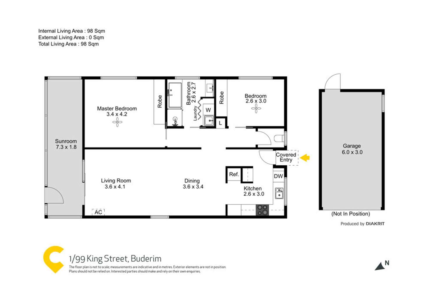 Floorplan of Homely unit listing, 1/99 King Street, Buderim QLD 4556