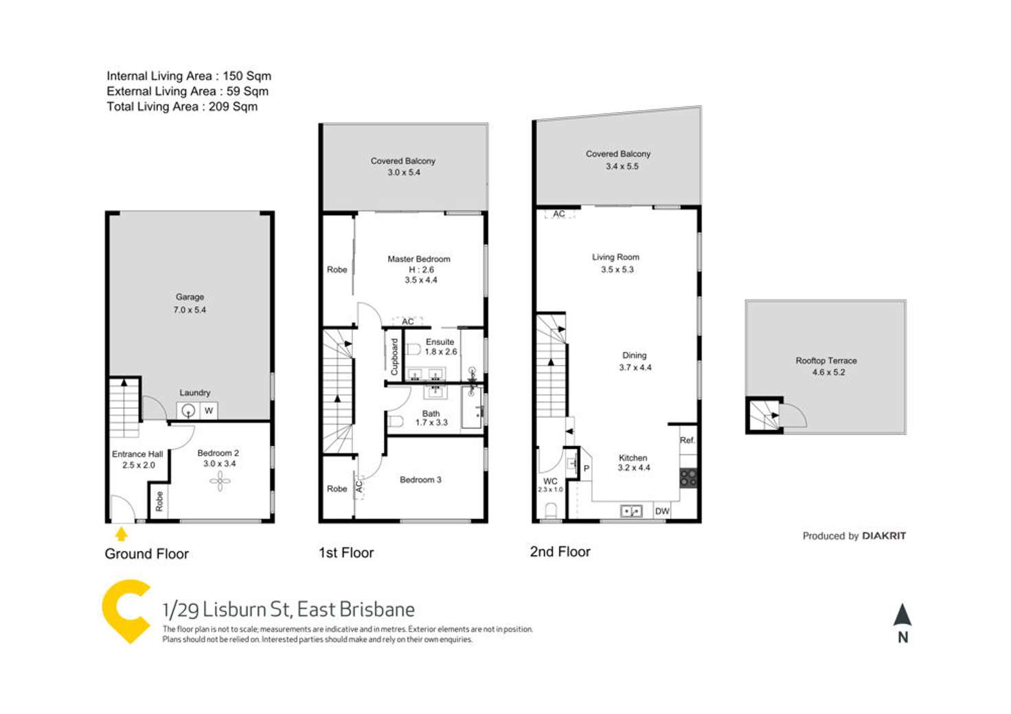 Floorplan of Homely townhouse listing, 1/29 Lisburn Street, East Brisbane QLD 4169