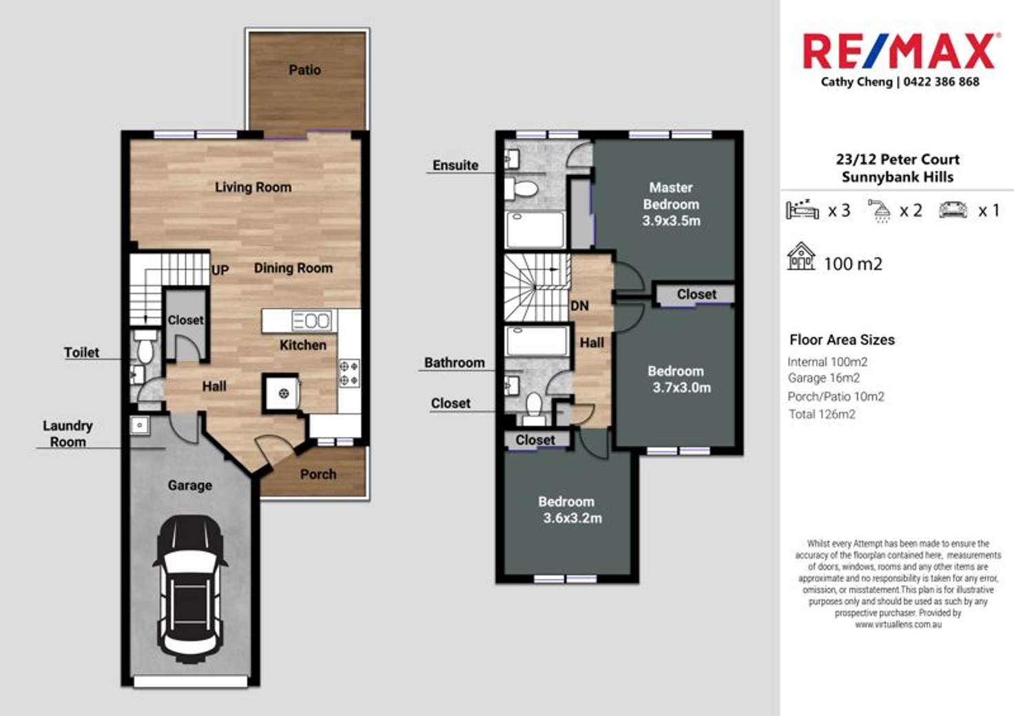 Floorplan of Homely townhouse listing, 23/12 Peter Court, Sunnybank Hills QLD 4109